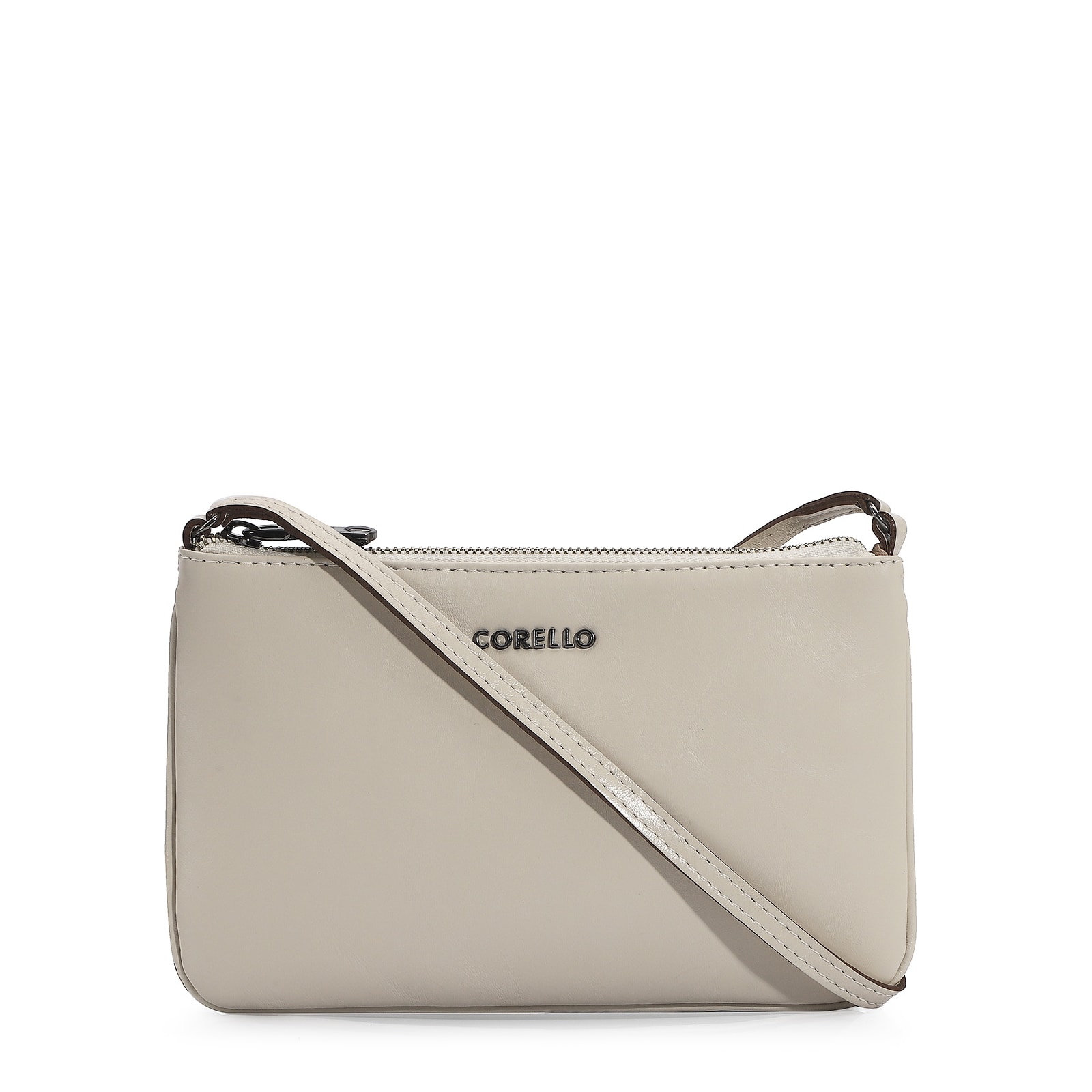 Bolsa Transversal Couro Off White