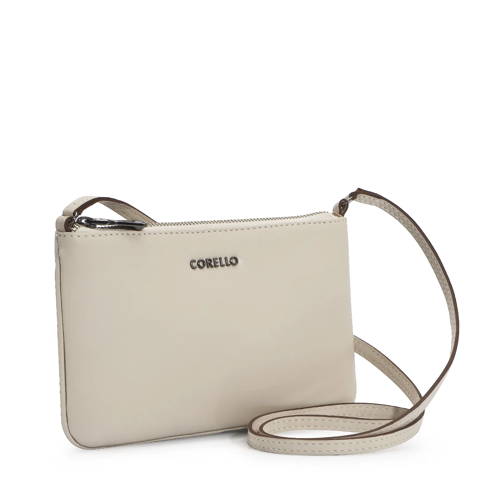 Bolsa Transversal Couro Off White