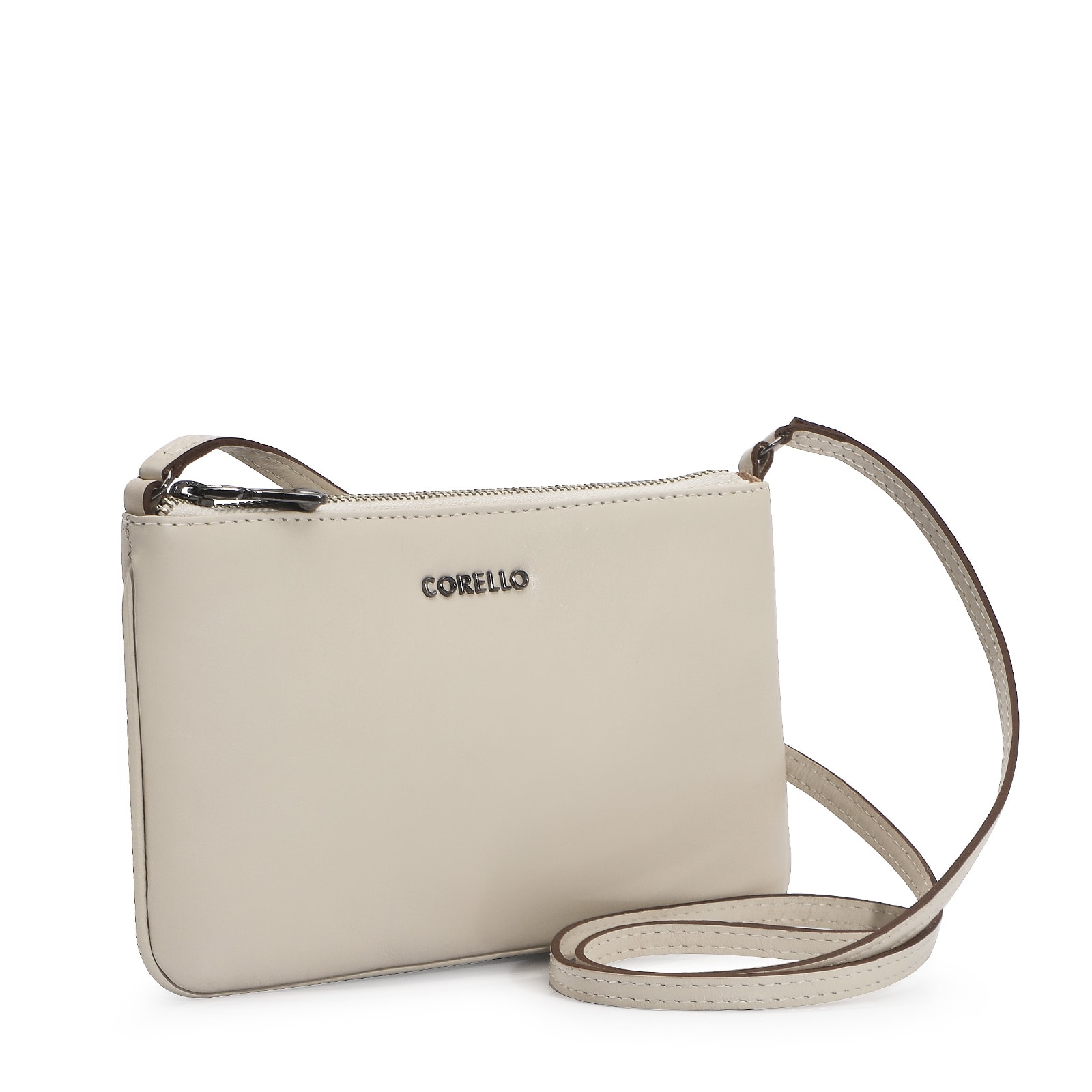 Bolsa Transversal Couro Off White