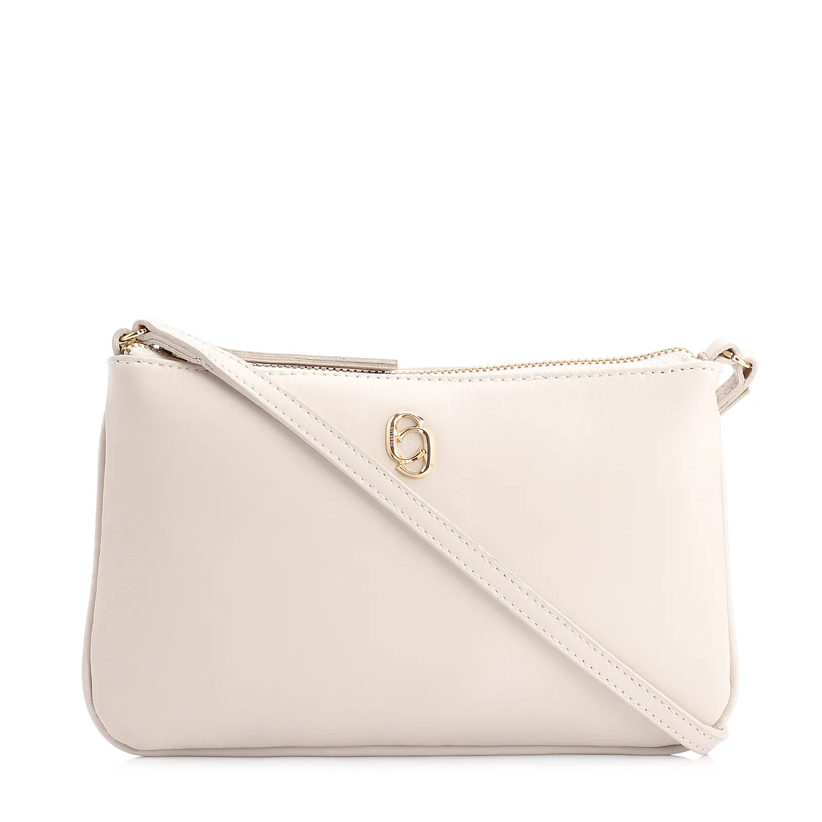Bolsa Transversal Couro Off White