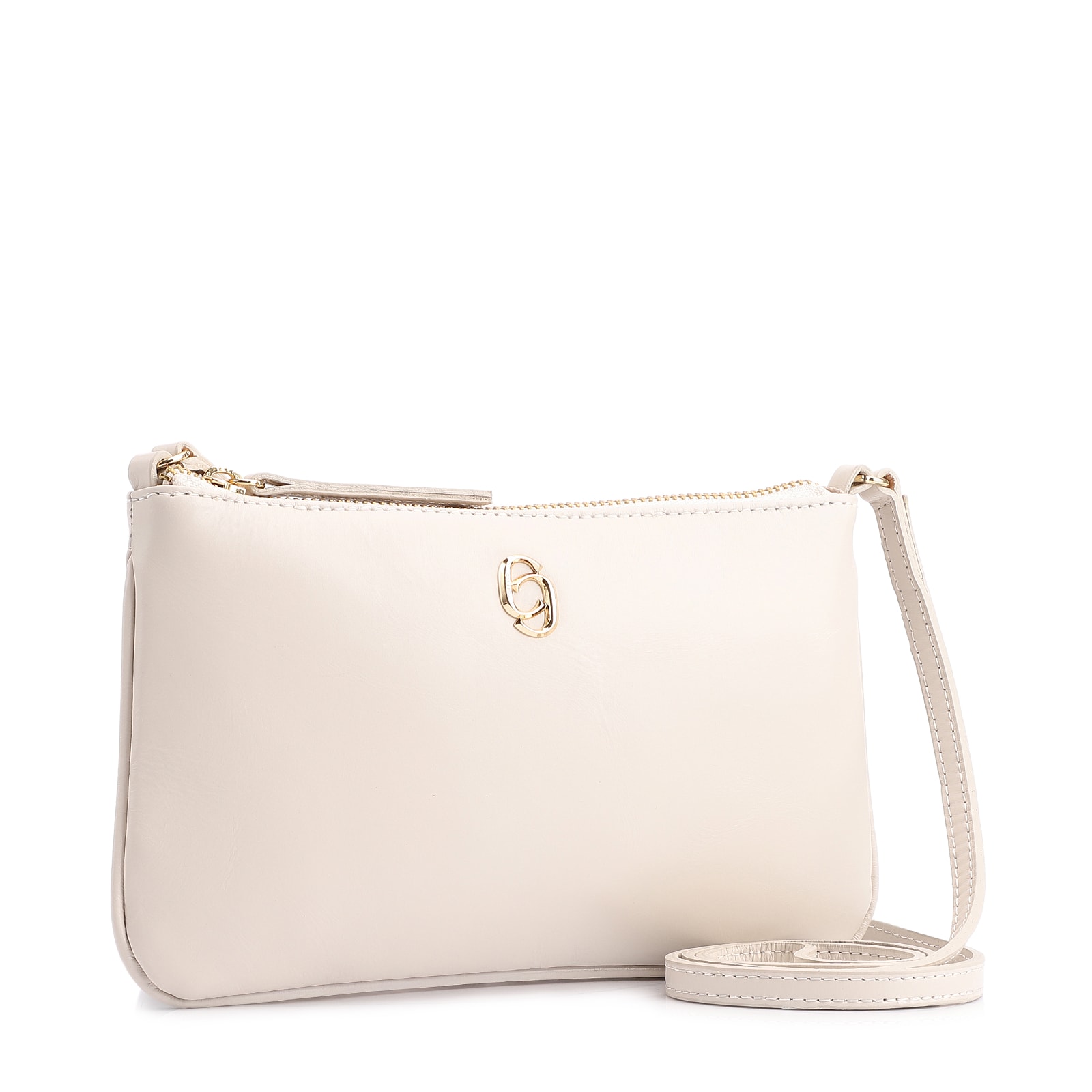 Bolsa Transversal Couro Off White