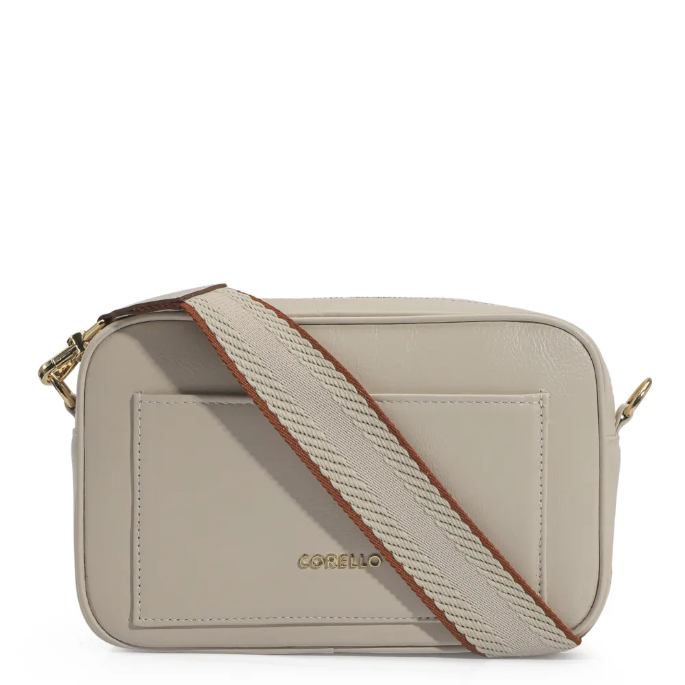 Bolsa Transversal Couro Off White