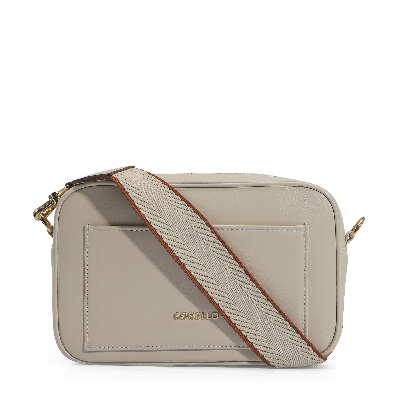 Bolsa Transversal Couro Off White