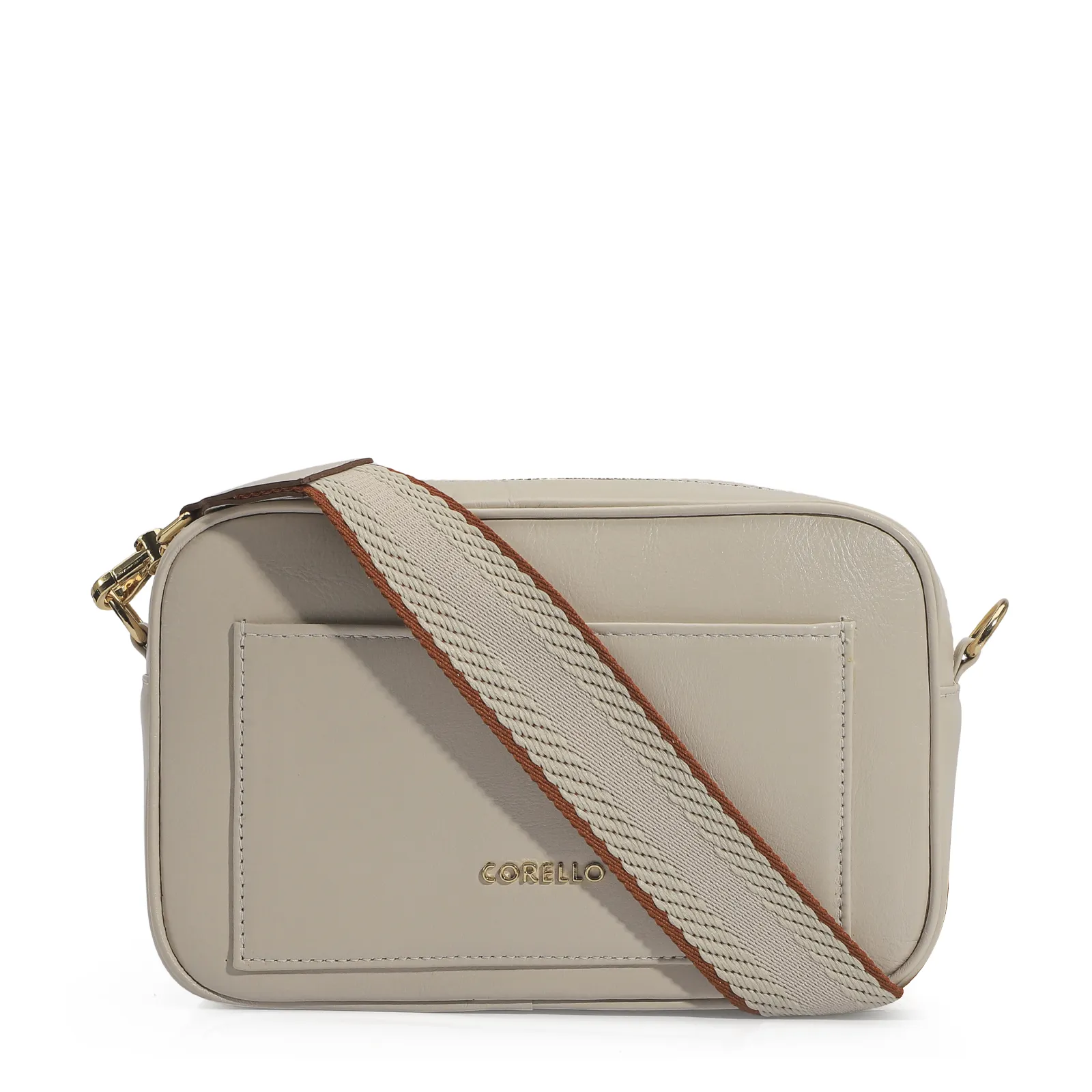 Bolsa Transversal Couro Off White