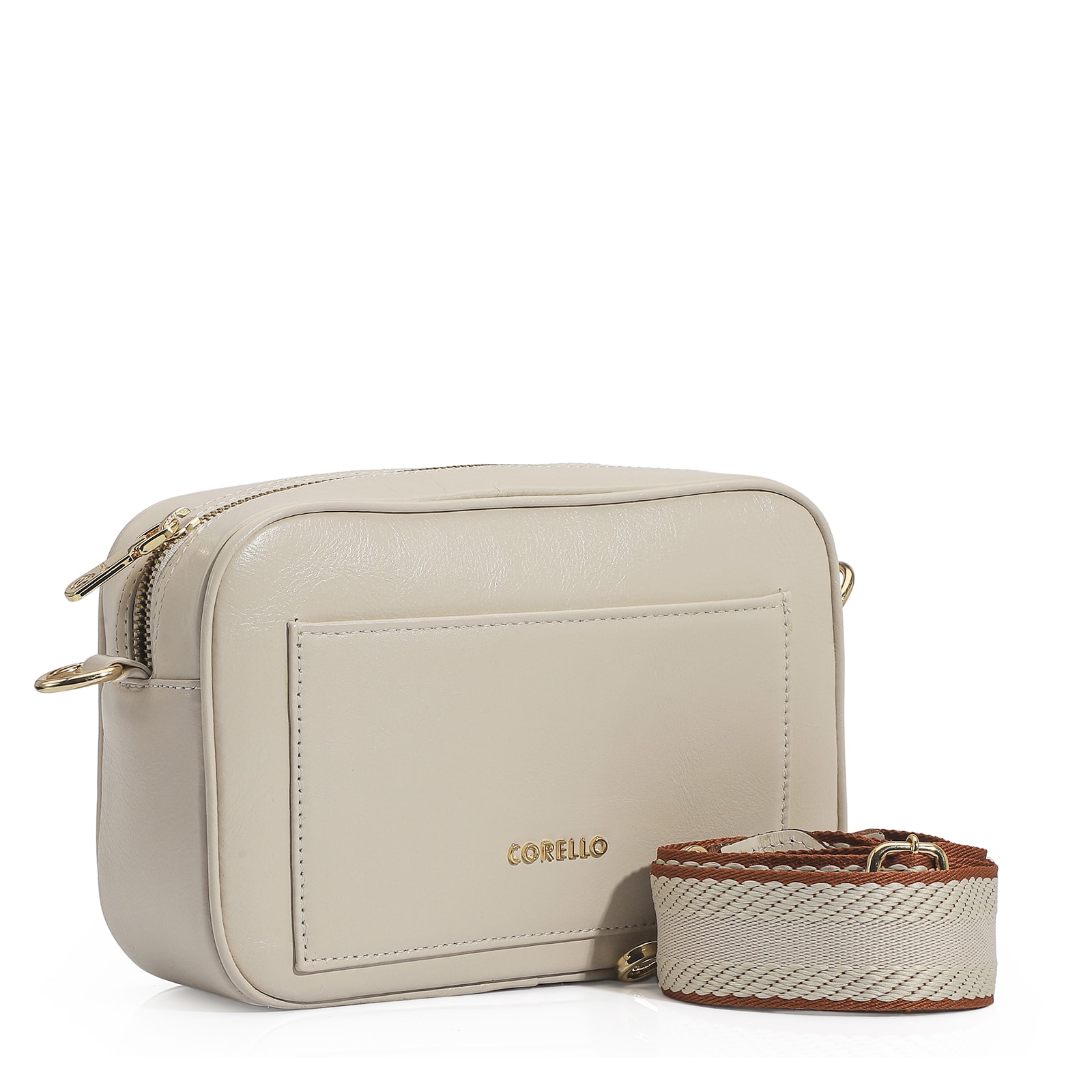 Bolsa Transversal Couro Off White
