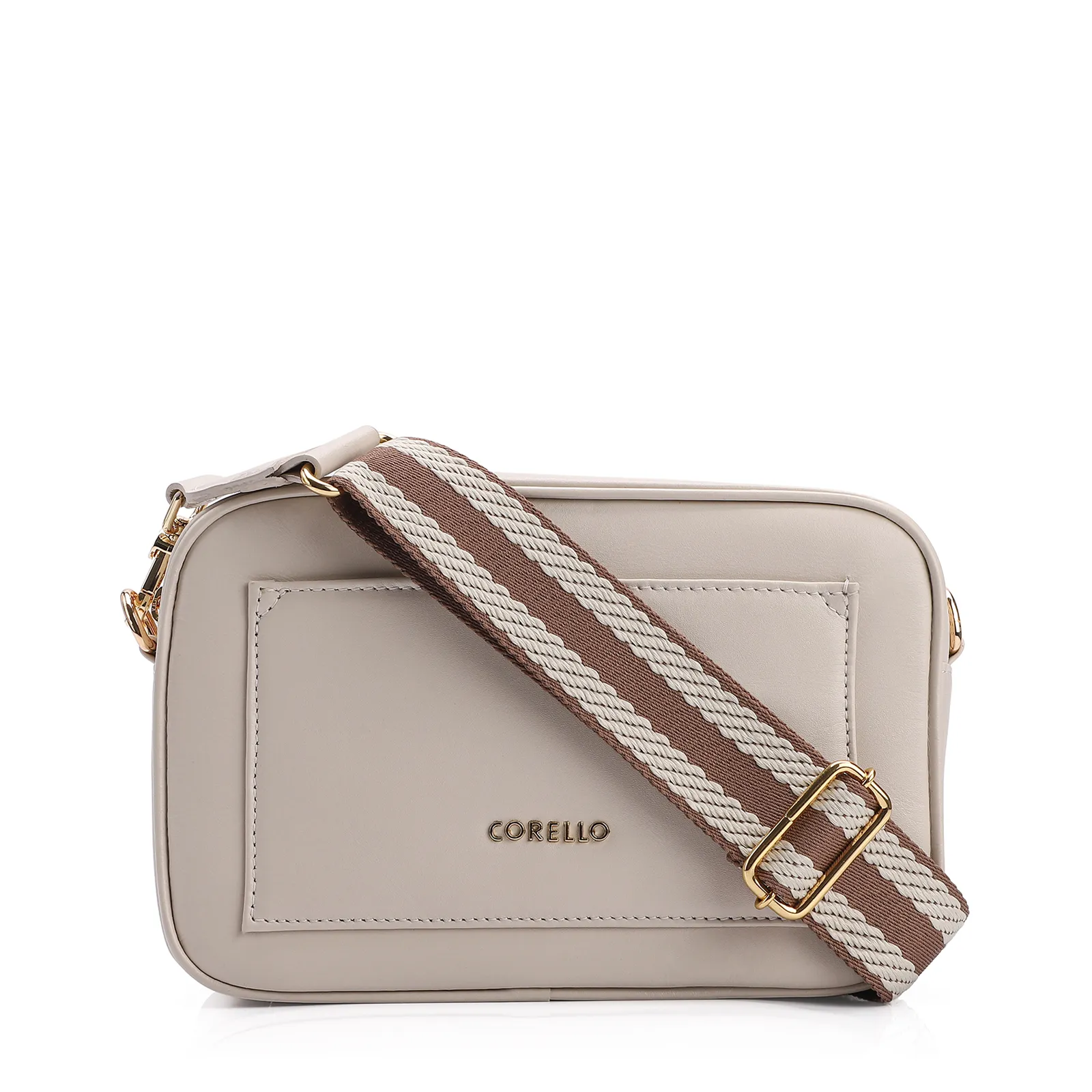 Bolsa Transversal Couro Off White