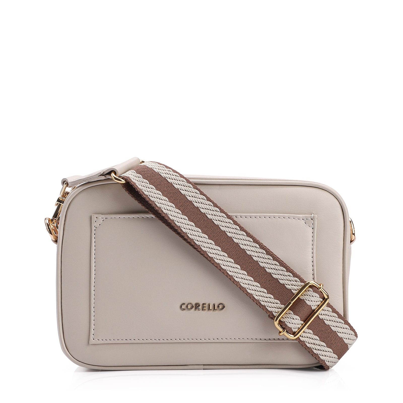 Bolsa Transversal Couro Off White