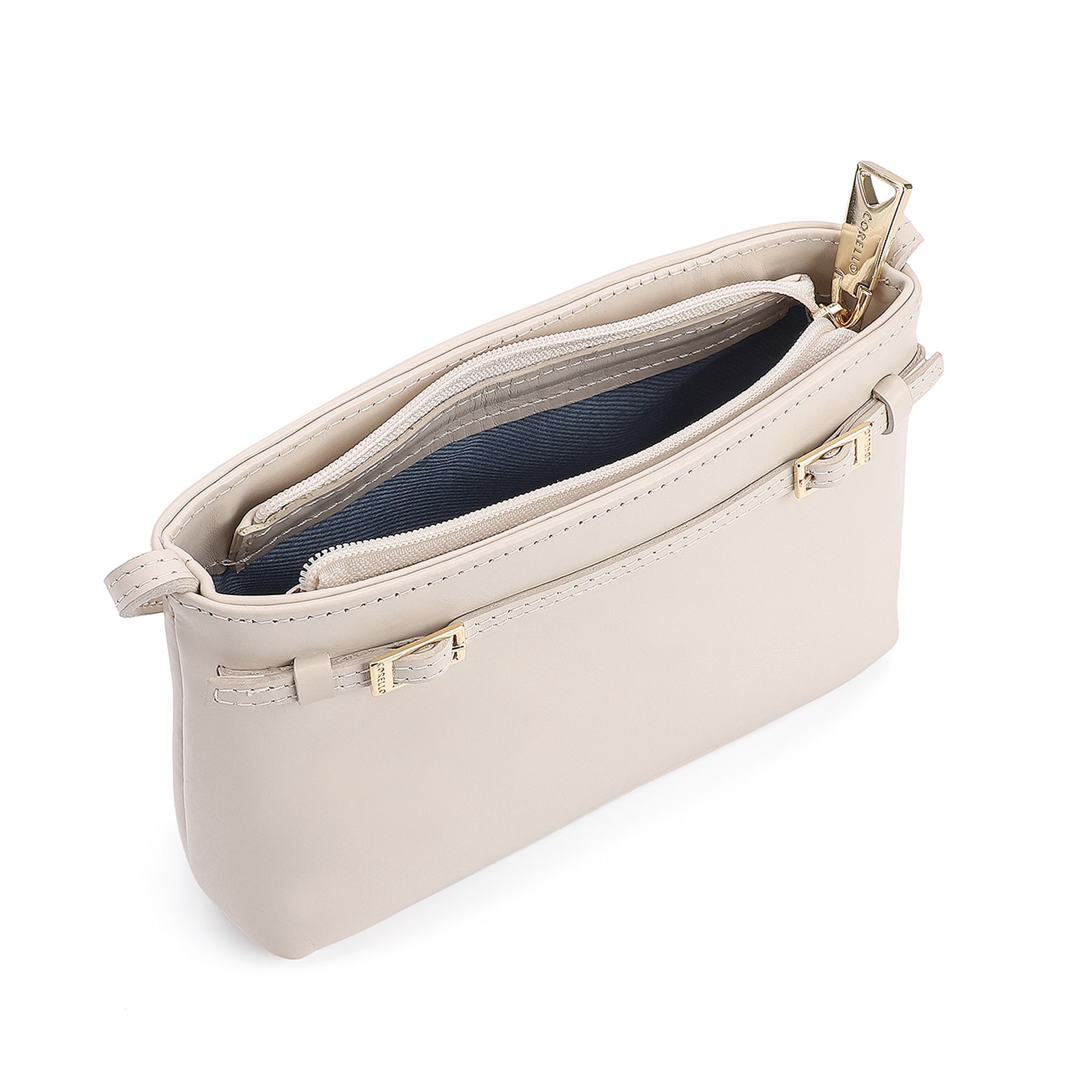 Bolsa Transversal Couro Off White
