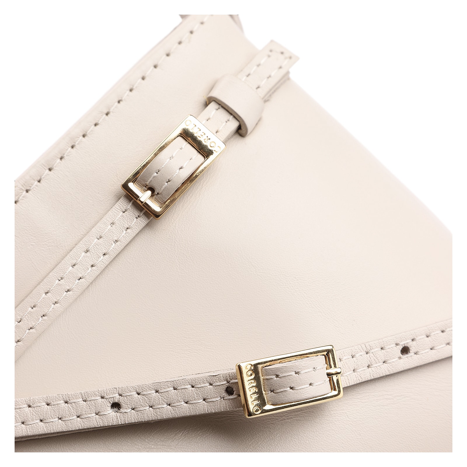 Bolsa Transversal Couro Off White