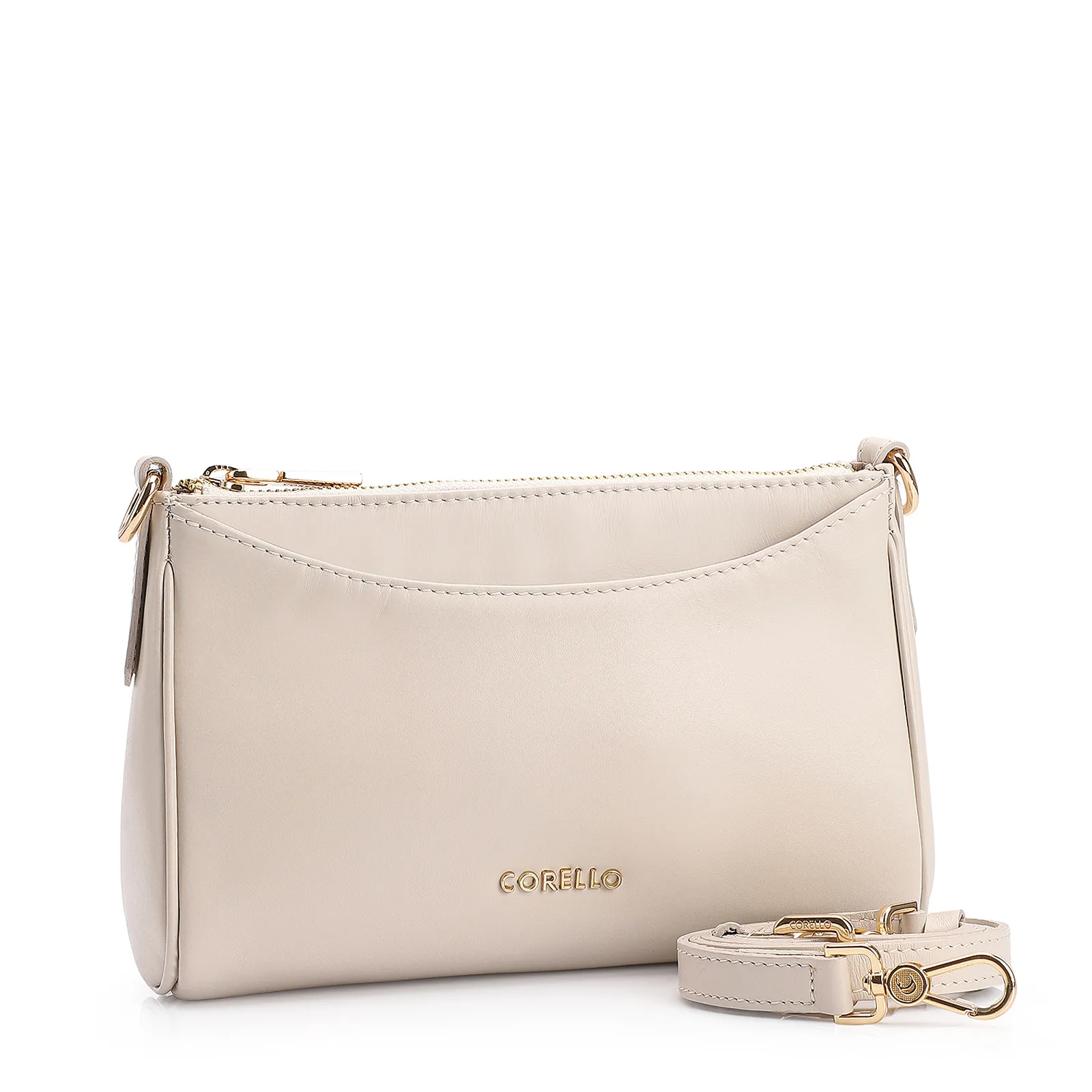 Bolsa Transversal Couro Off White