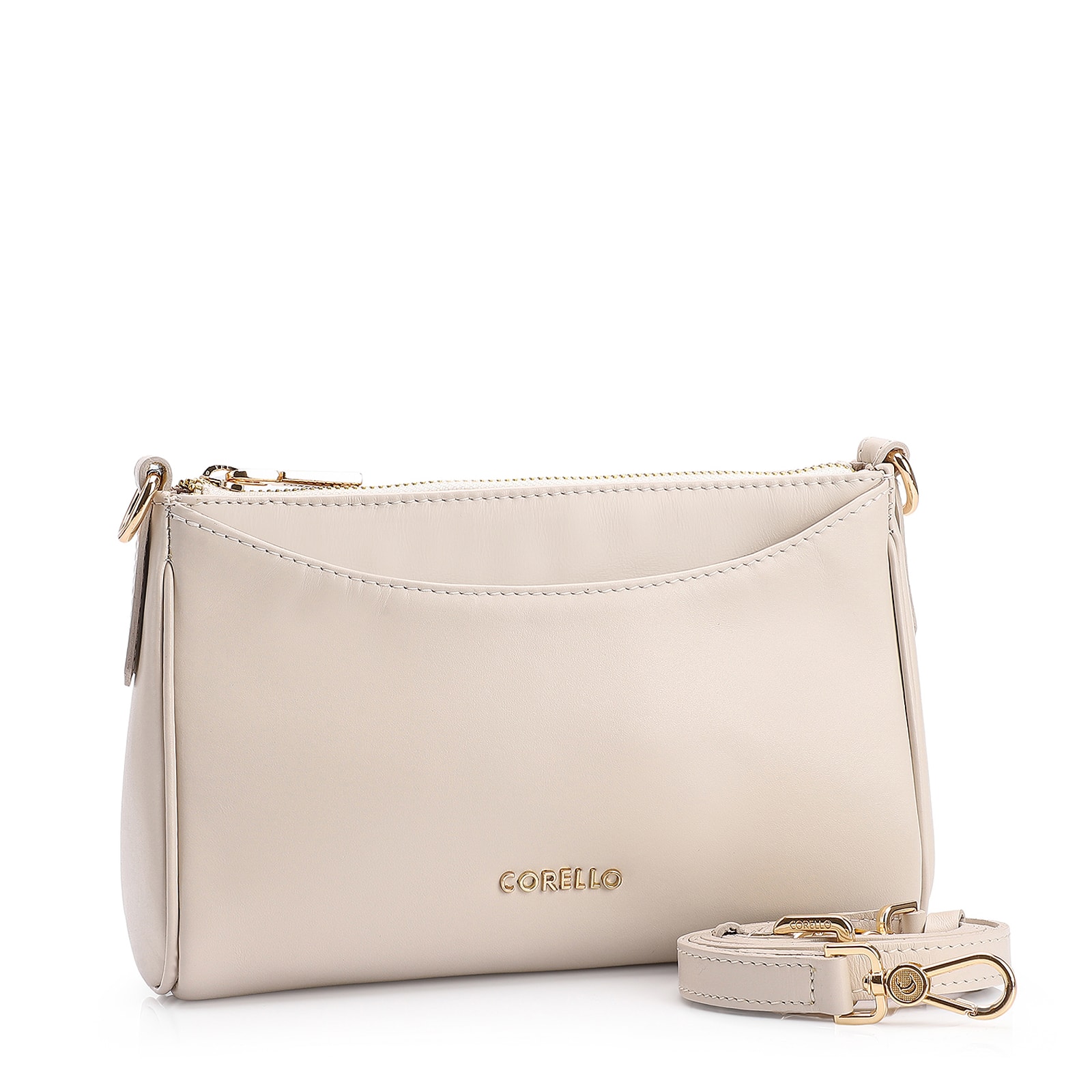 Bolsa Transversal Couro Off White