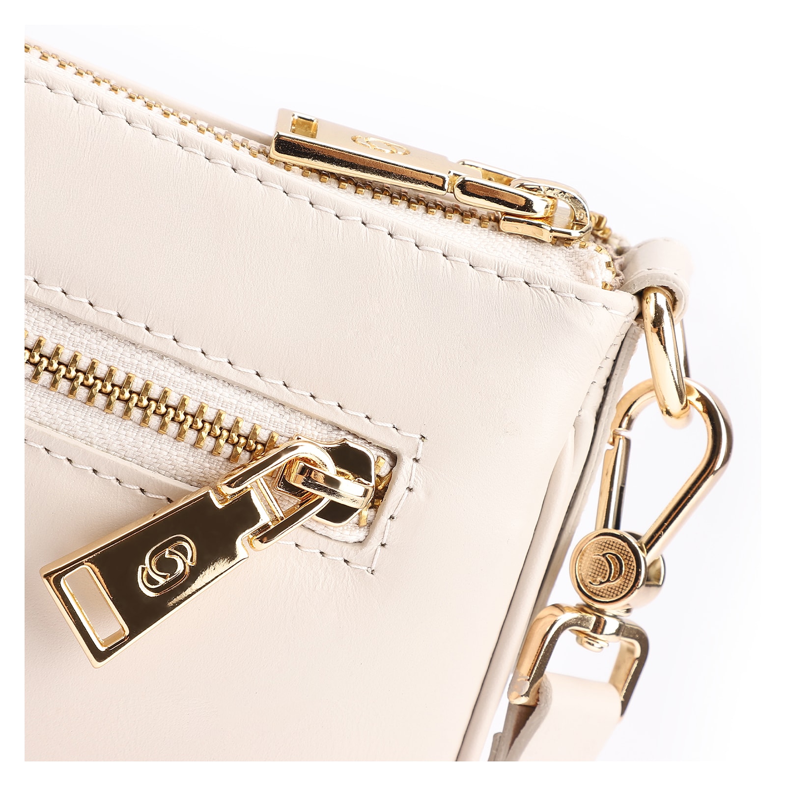 Bolsa Transversal Couro Off White
