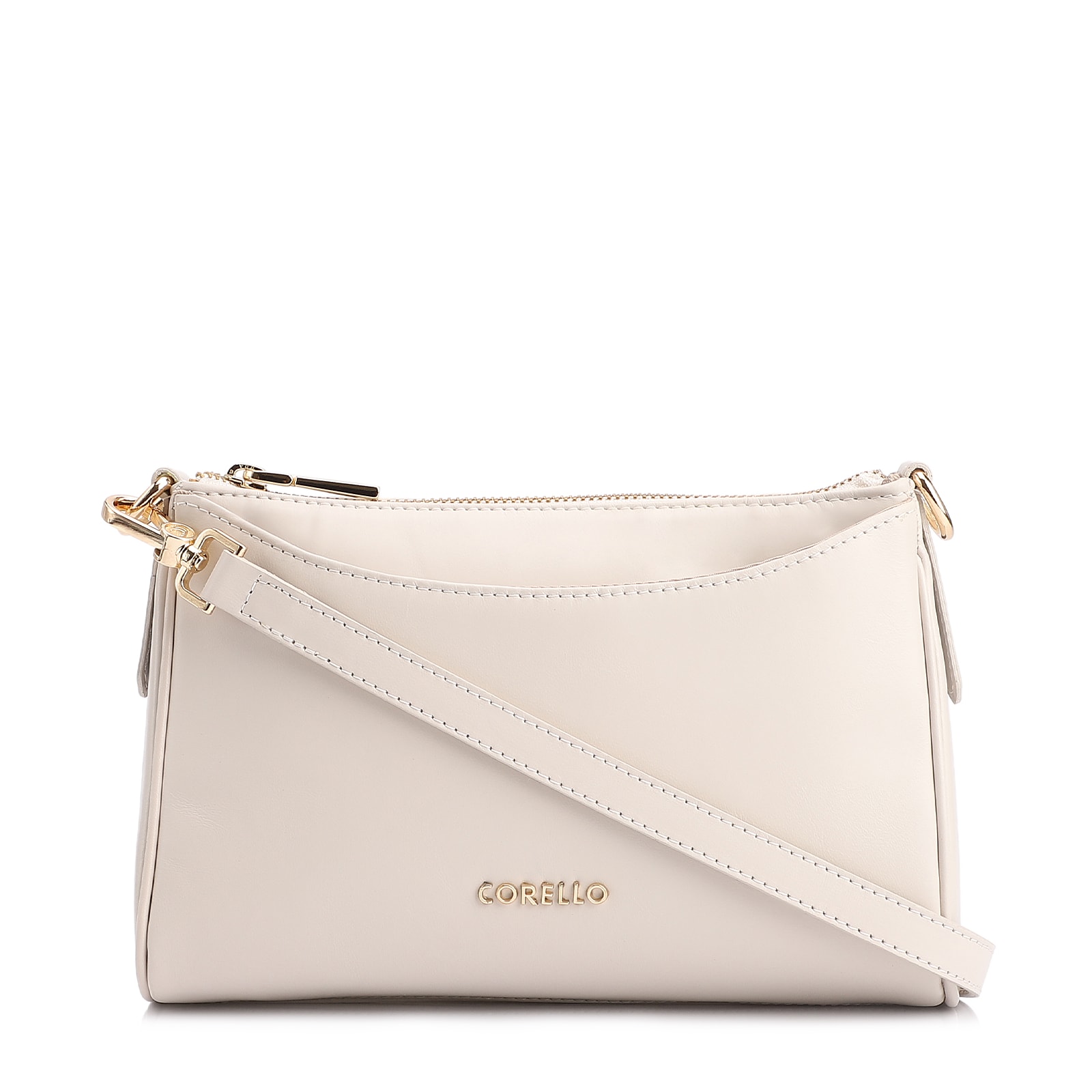 Bolsa Transversal Couro Off White