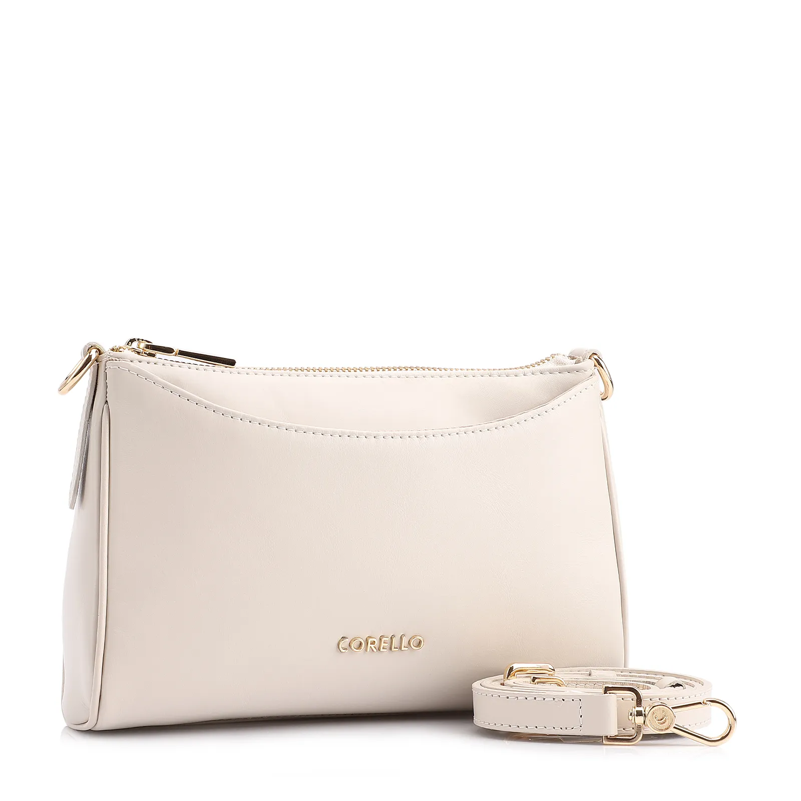 Bolsa Transversal Couro Off White