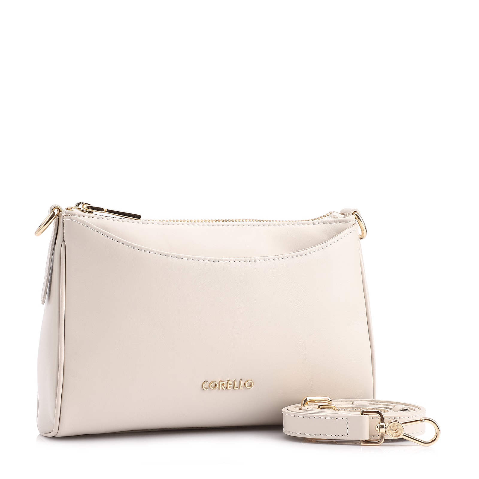 Bolsa Transversal Couro Off White