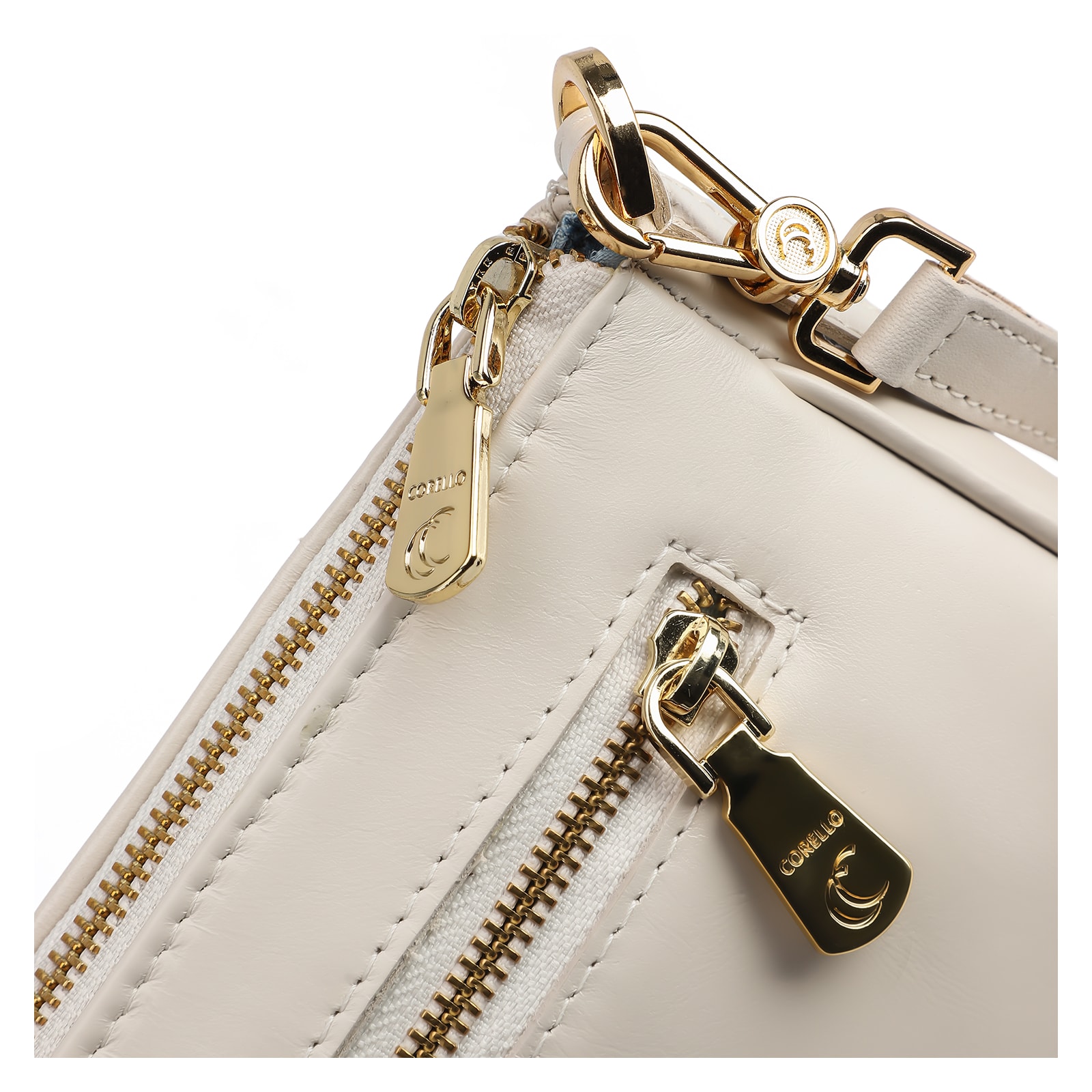 Bolsa Transversal Couro Off White