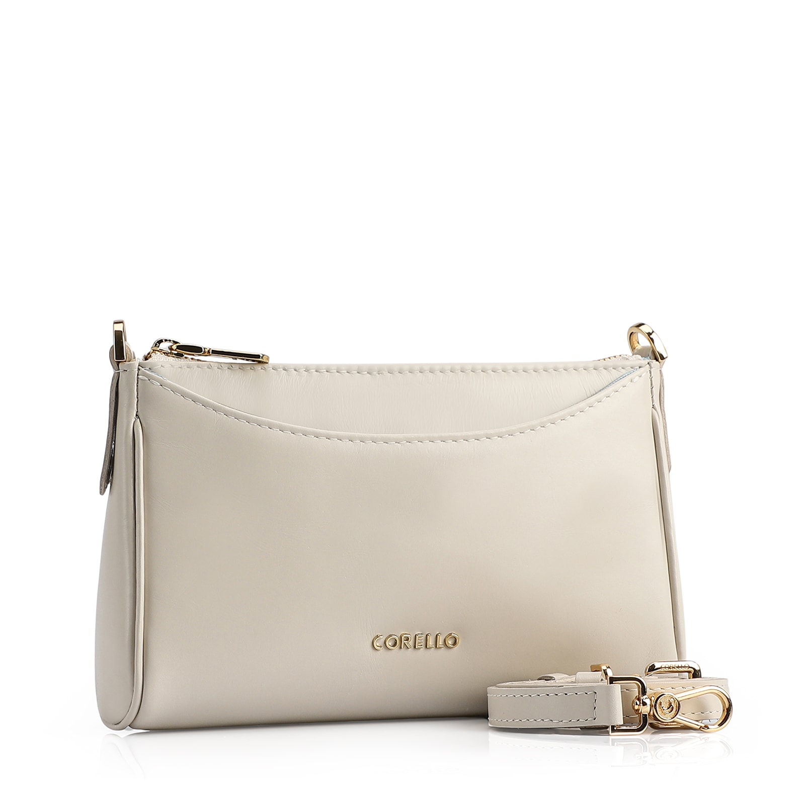 Bolsa Transversal Couro Off White