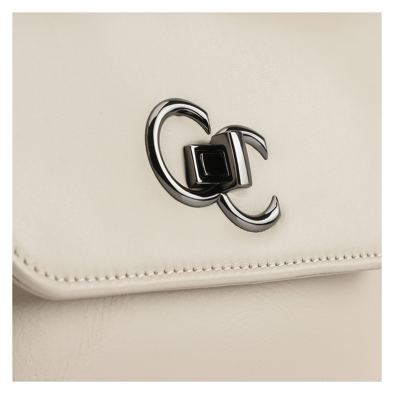 Bolsa Transversal Couro Off White