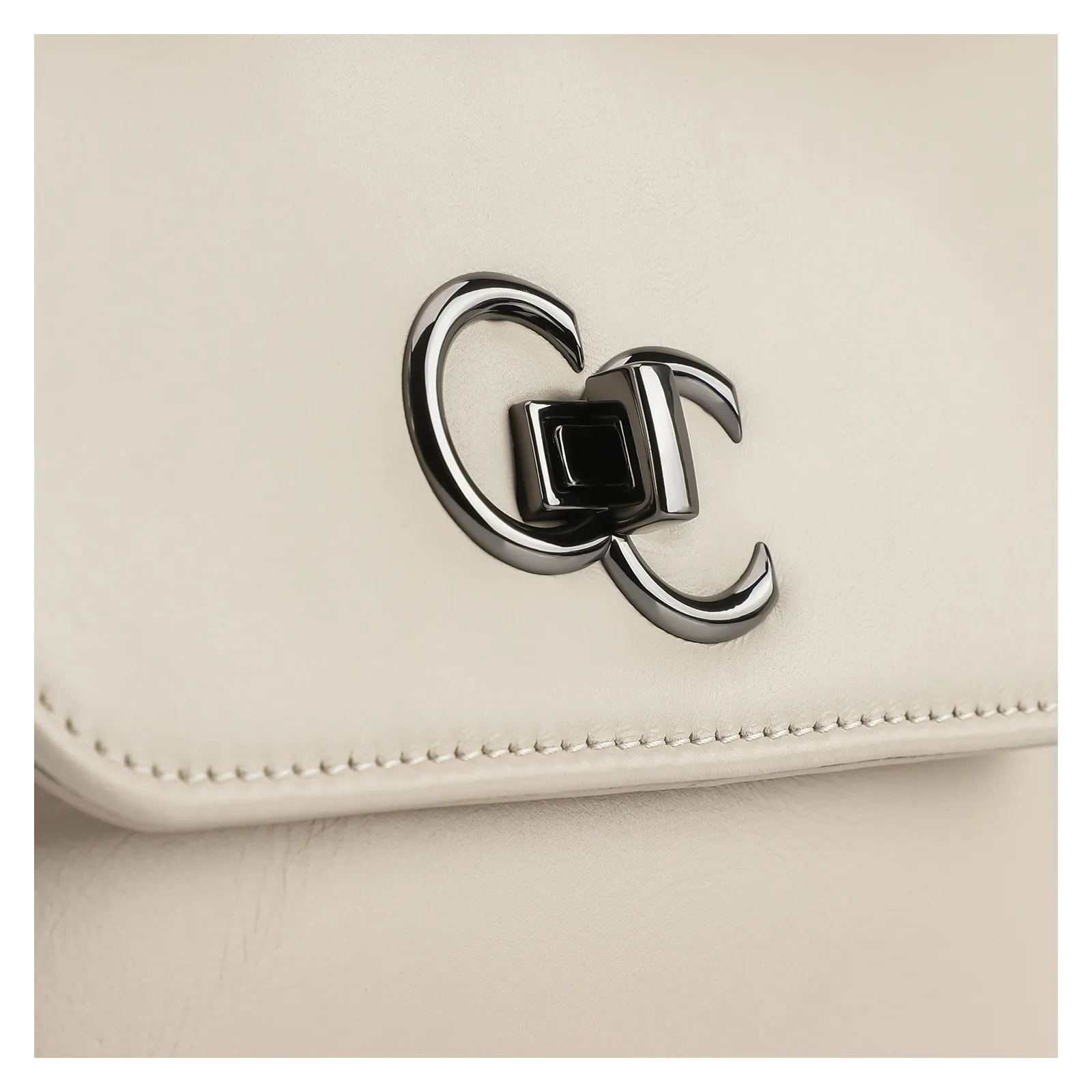 Bolsa Transversal Couro Off White
