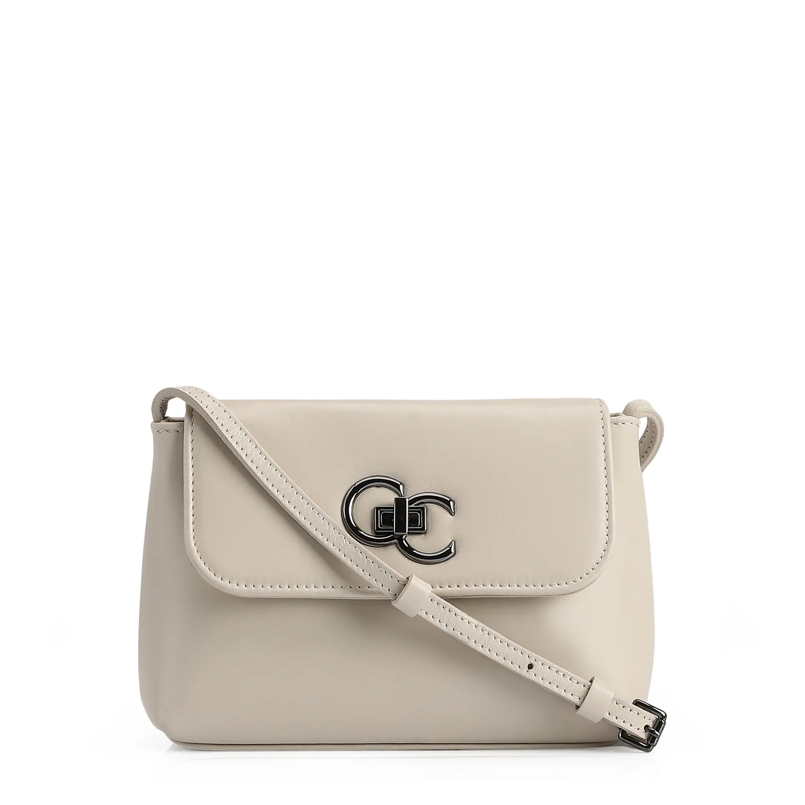 Bolsa Transversal Couro Off White