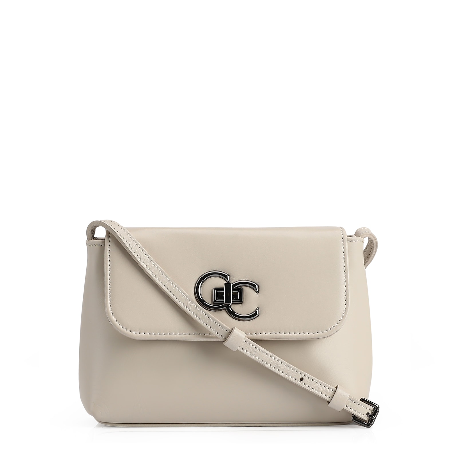 Bolsa Transversal Couro Off White