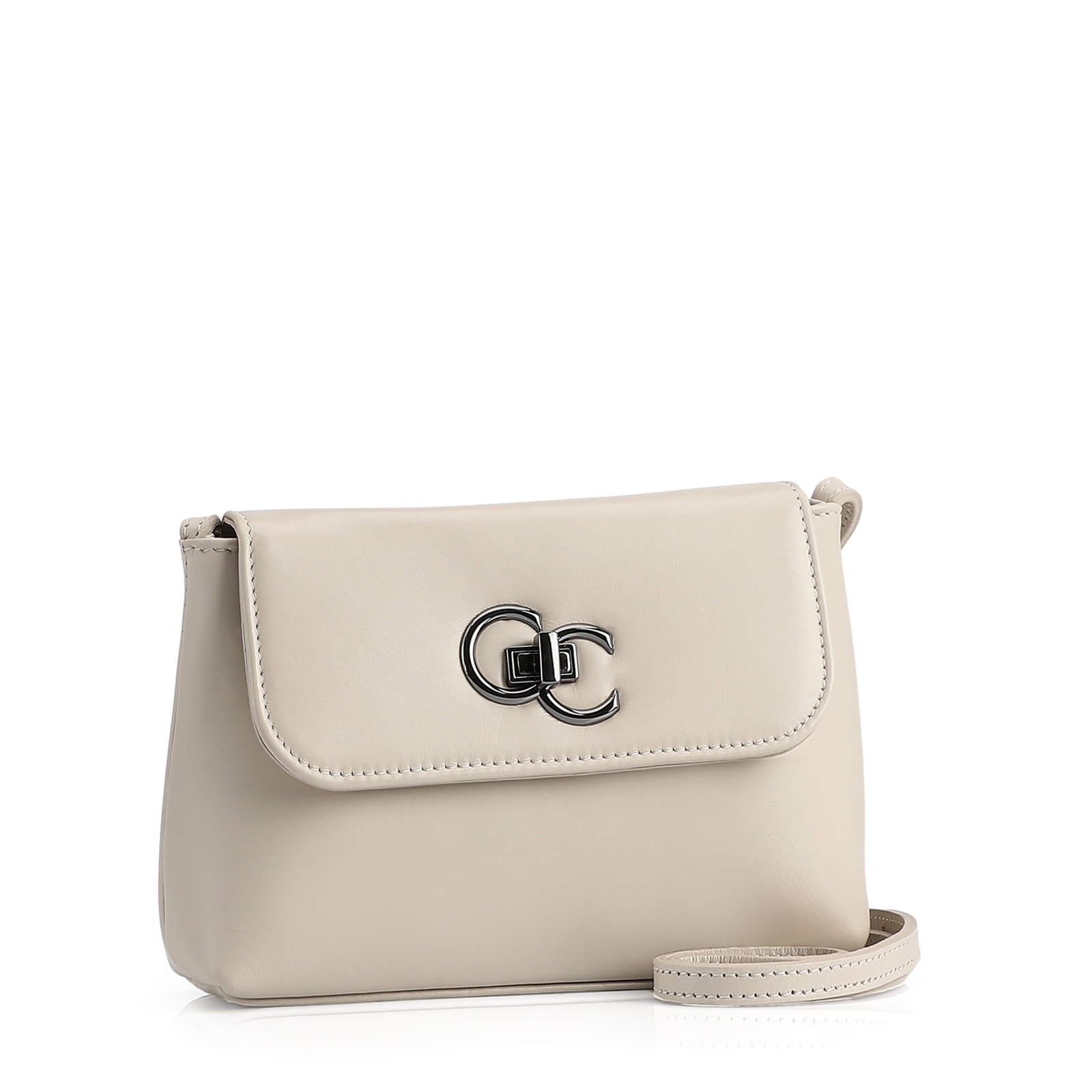 Bolsa Transversal Couro Off White
