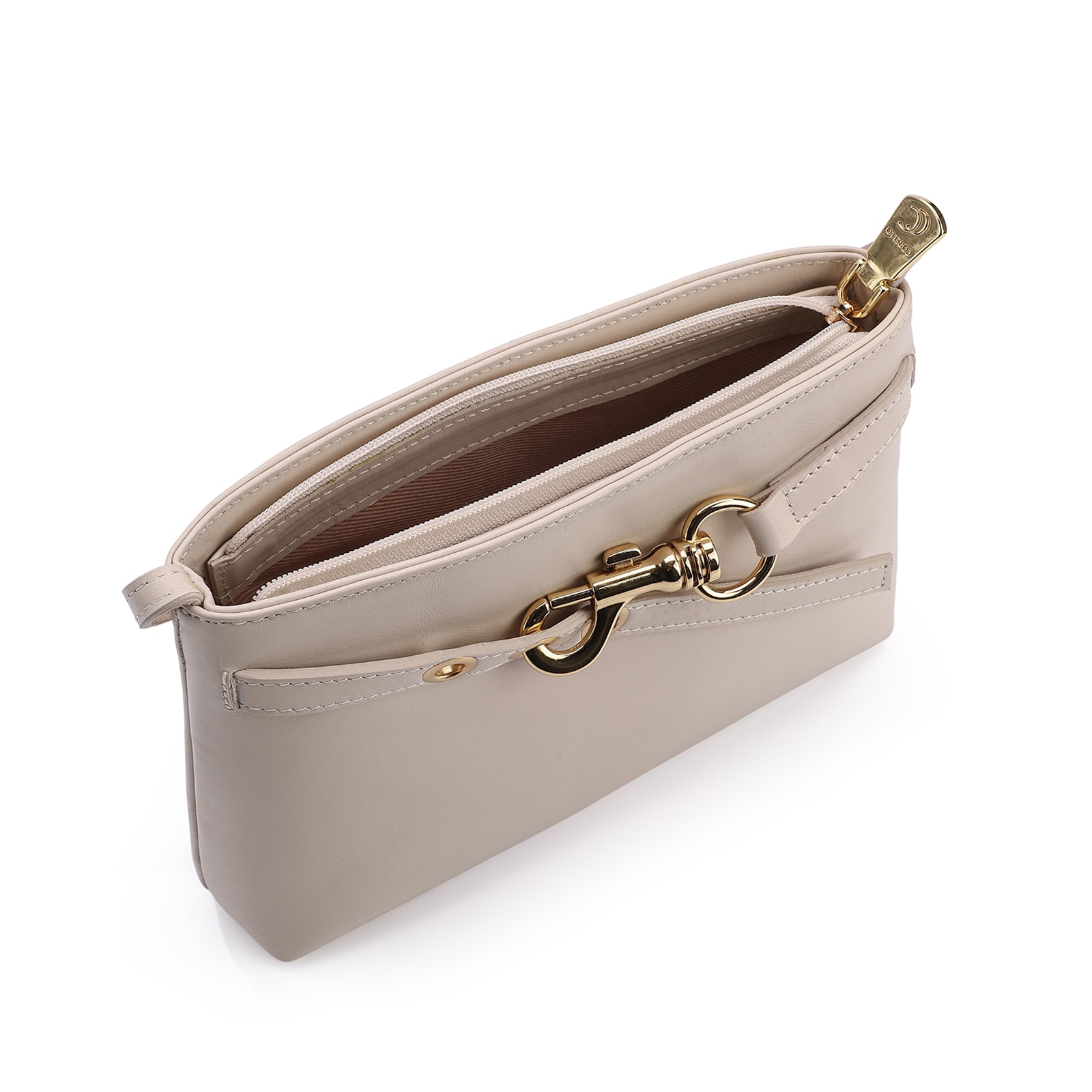 Bolsa Transversal Couro Off White