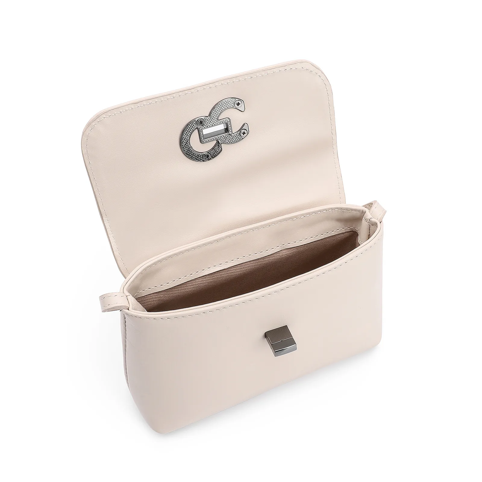 Bolsa Transversal Couro Off White