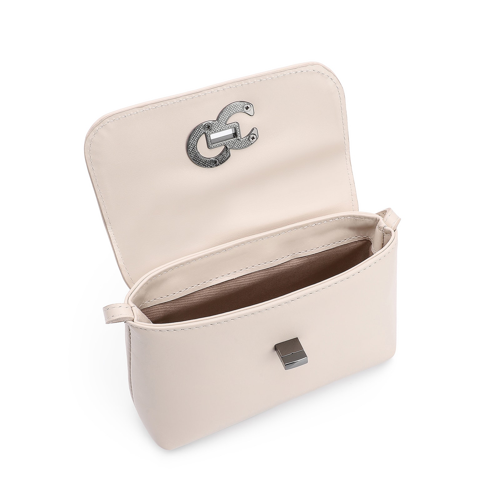Bolsa Transversal Couro Off White