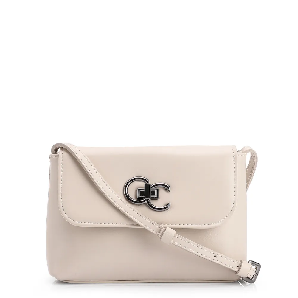 Bolsa Transversal Couro Off White