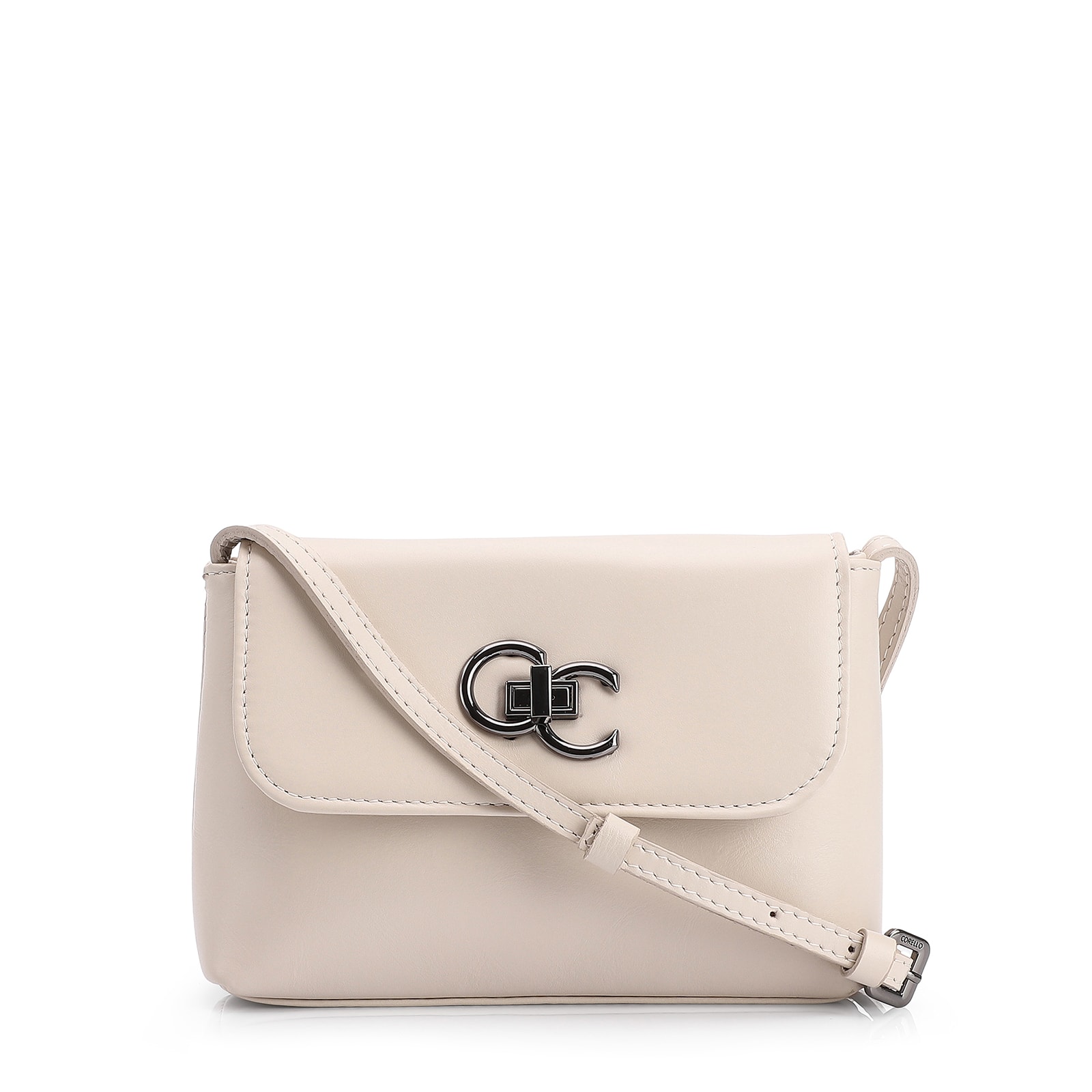 Bolsa Transversal Couro Off White