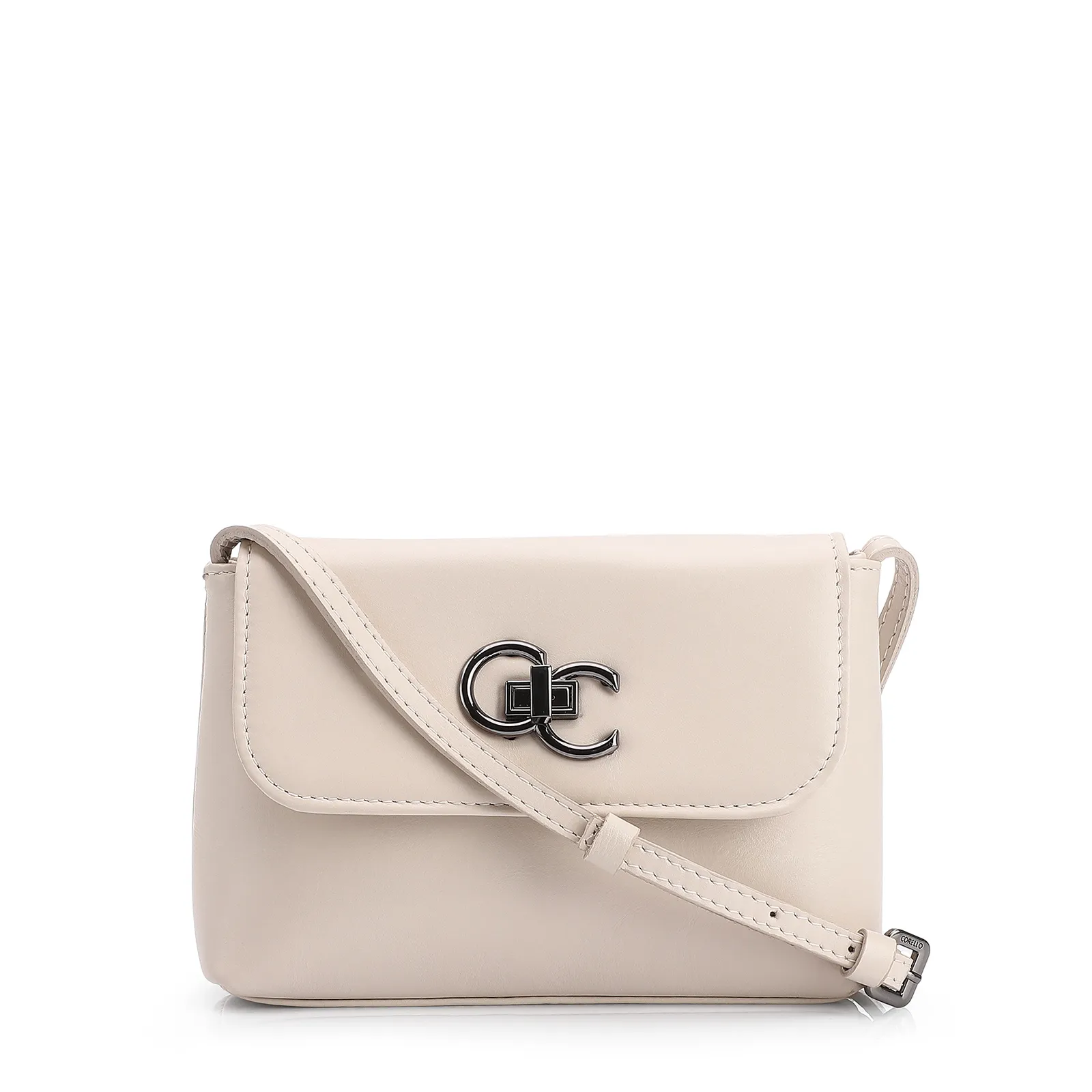 Bolsa Transversal Couro Off White