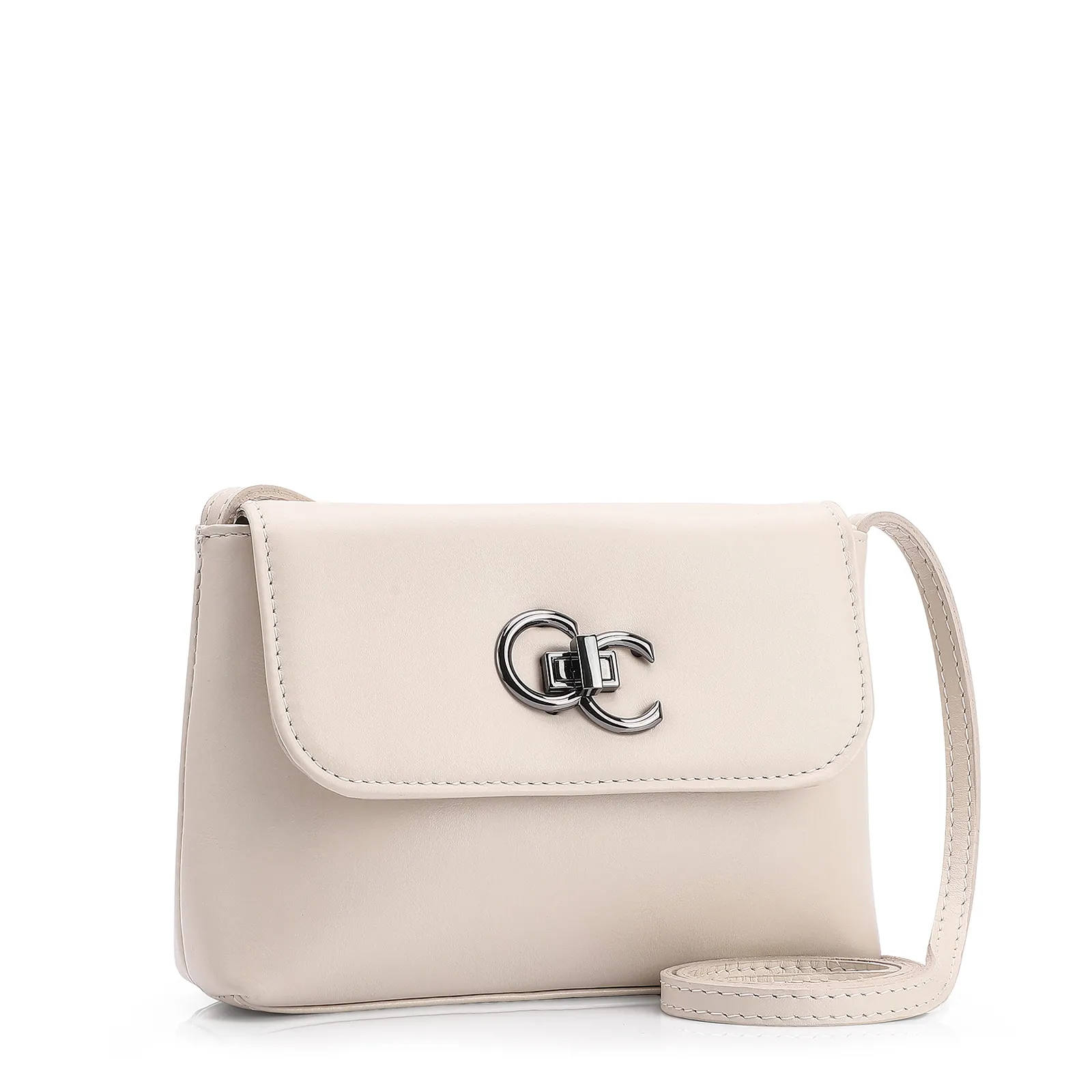 Bolsa Transversal Couro Off White
