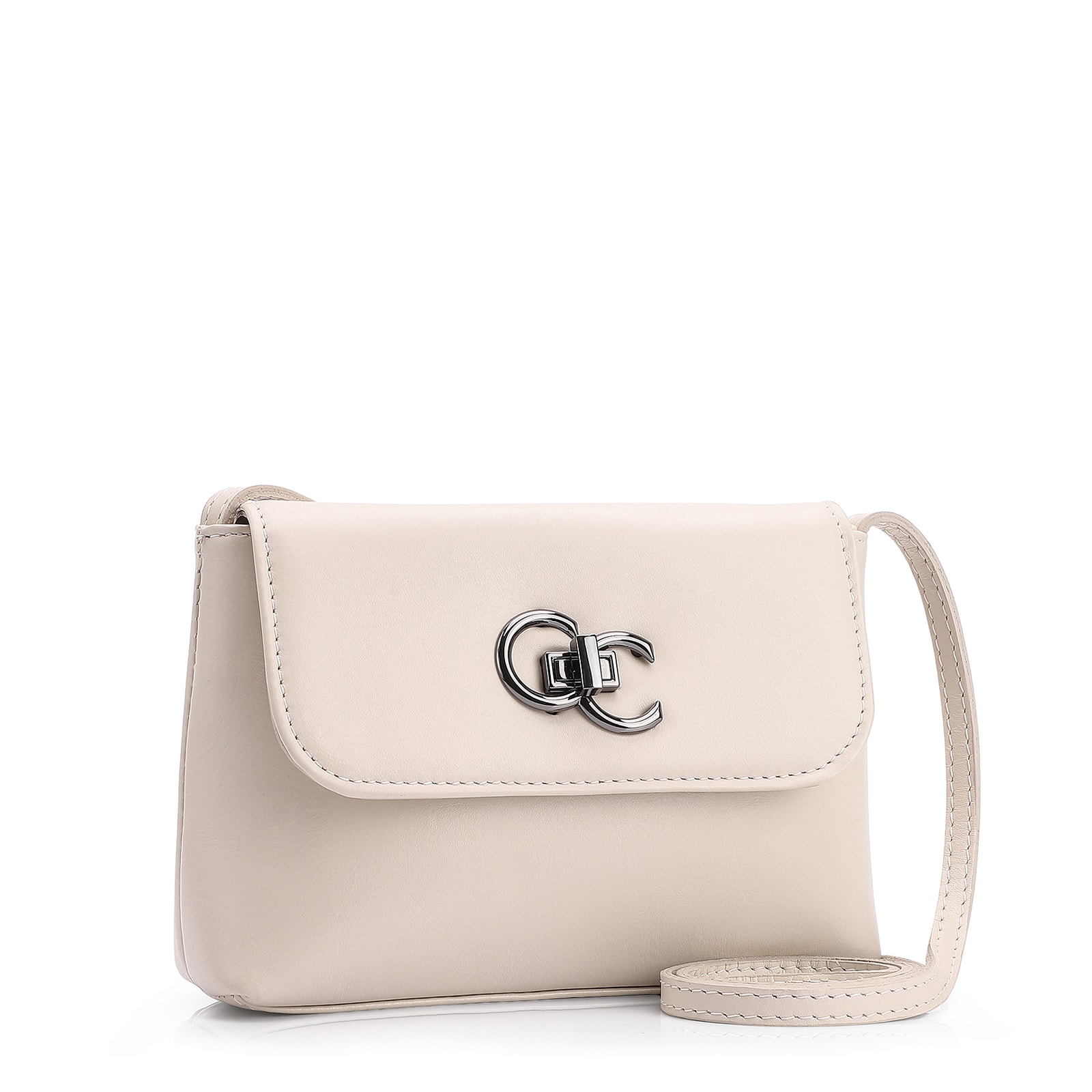 Bolsa Transversal Couro Off White
