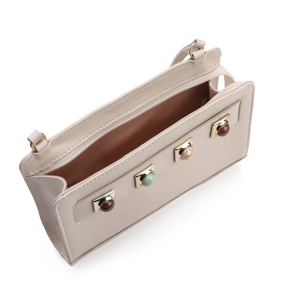 Bolsa Transversal Couro Off White - imagem 4