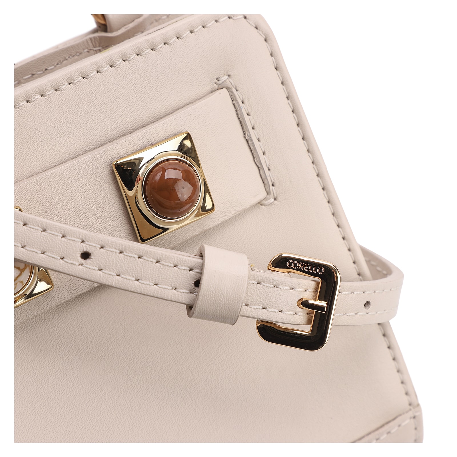 Bolsa Transversal Couro Off White