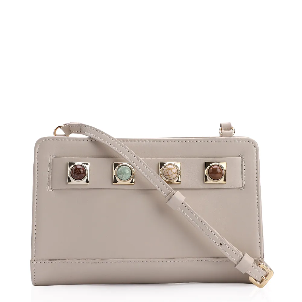 Bolsa Transversal Couro Off White