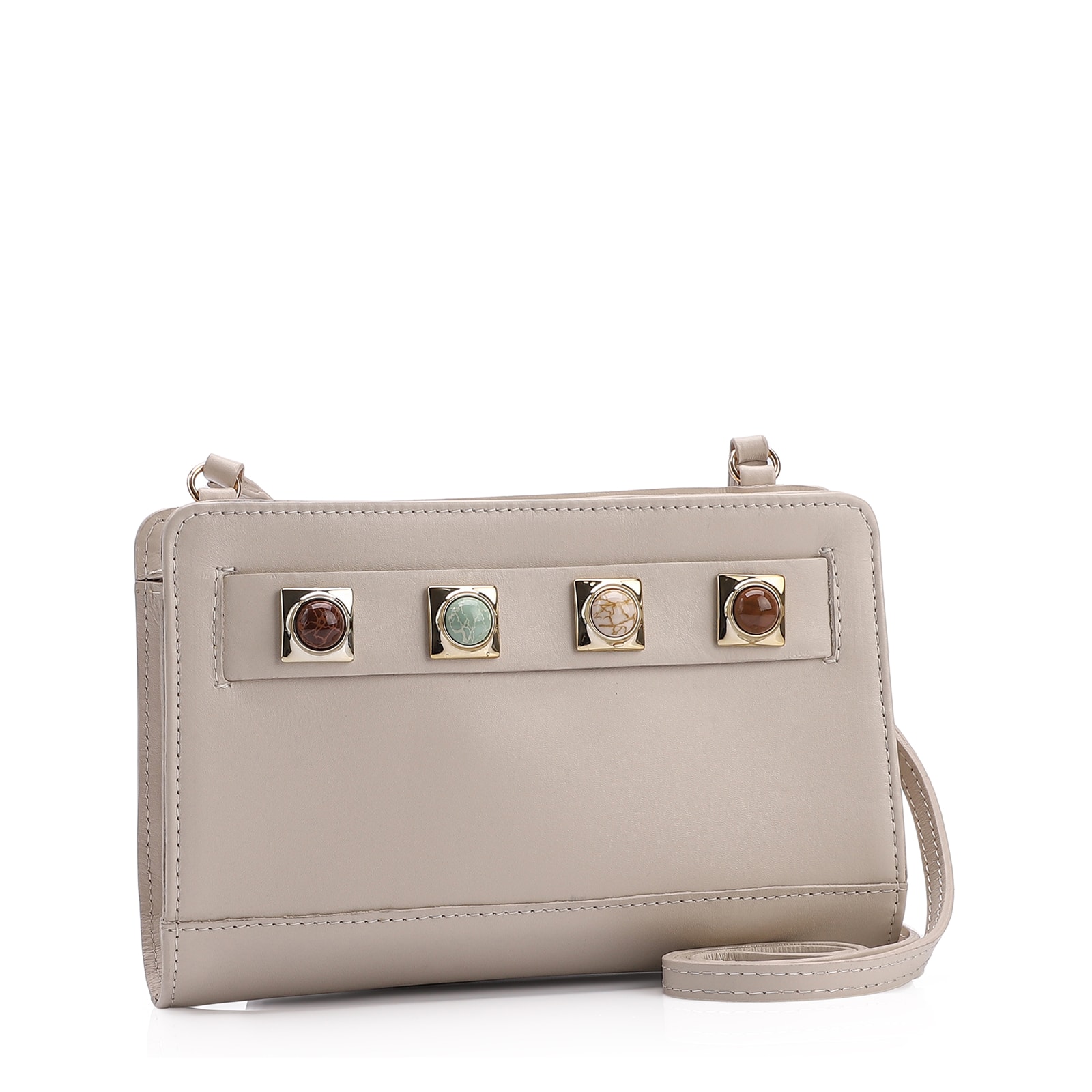 Bolsa Transversal Couro Off White