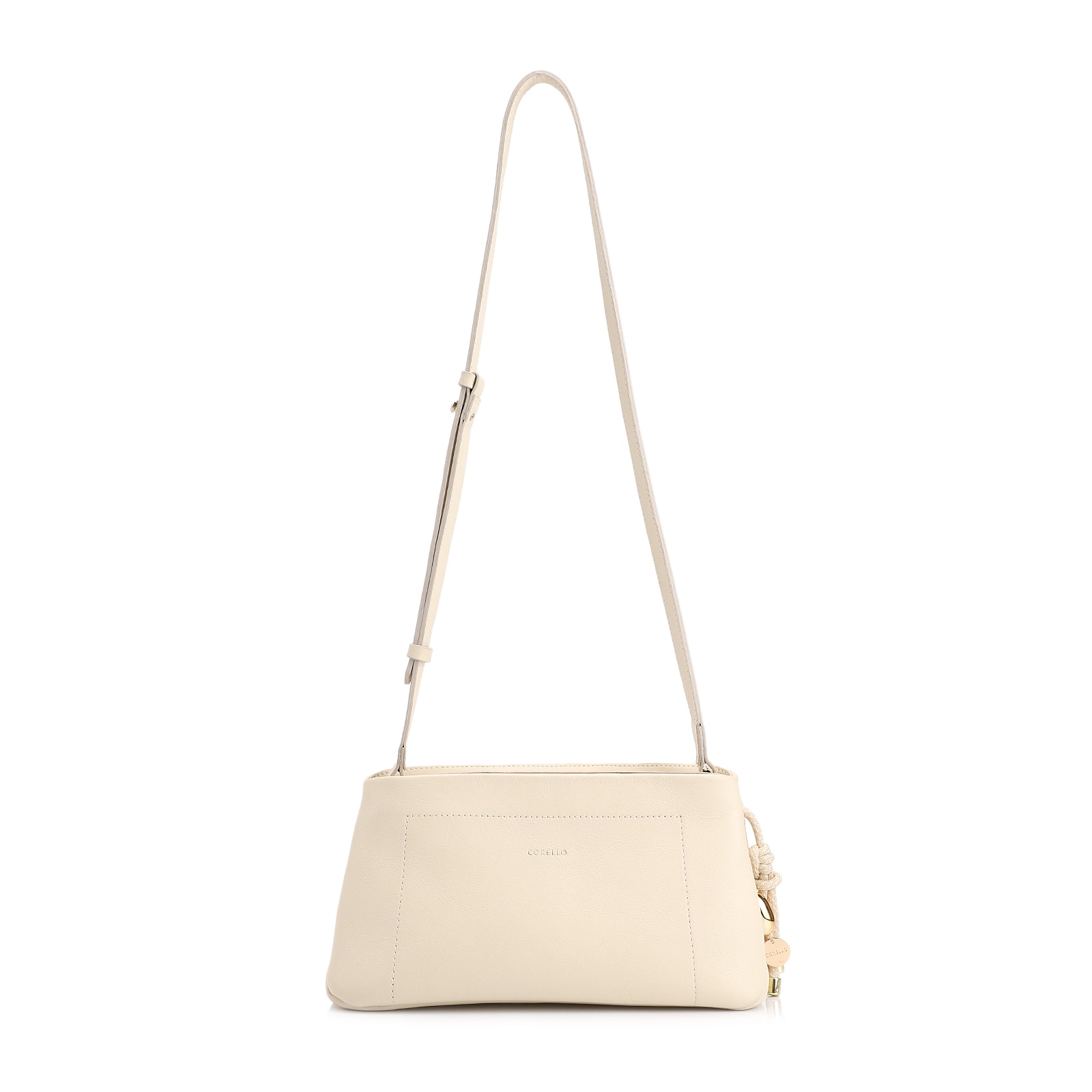  Bolsa Transversal Couro Off White