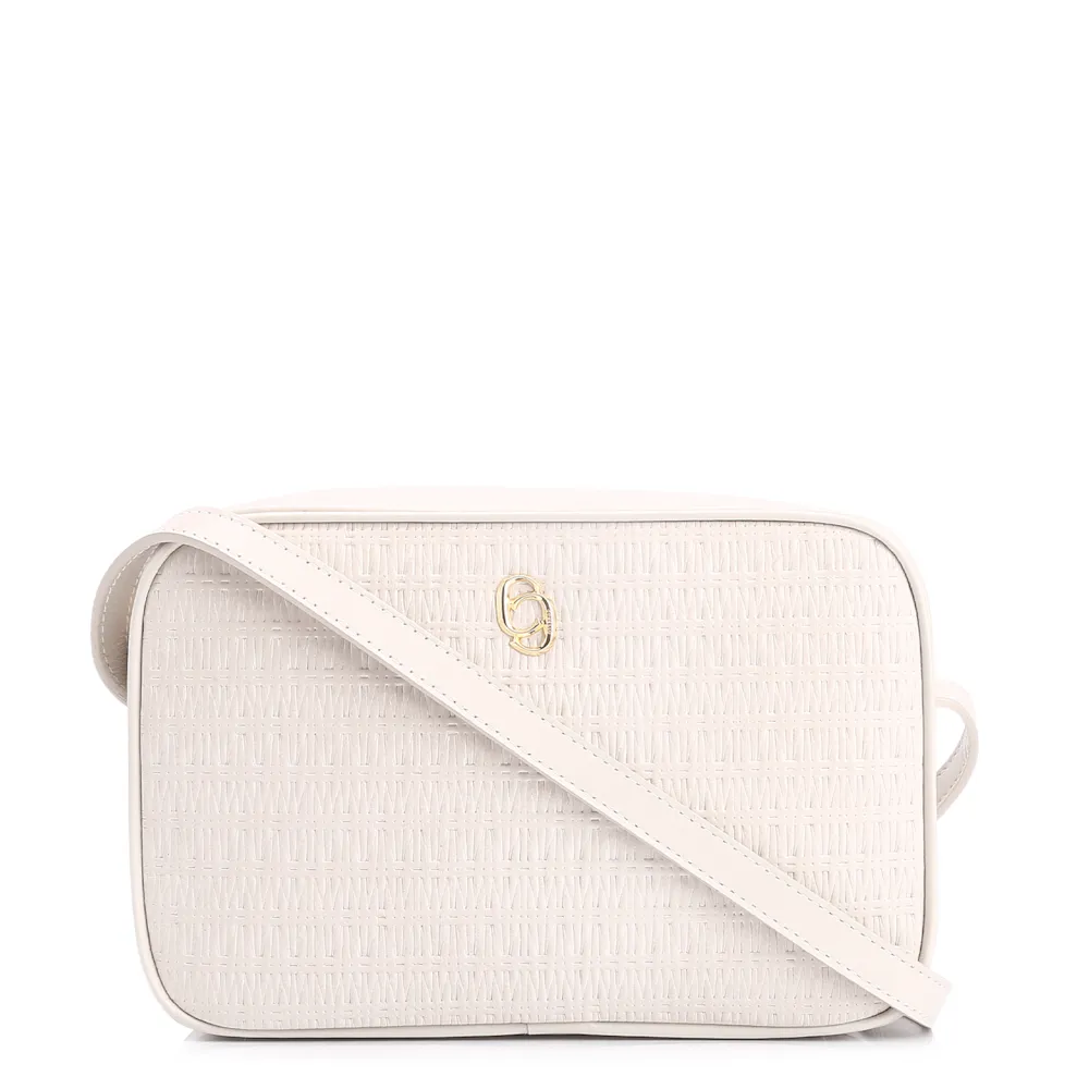 Bolsa Transversal Couro Off White