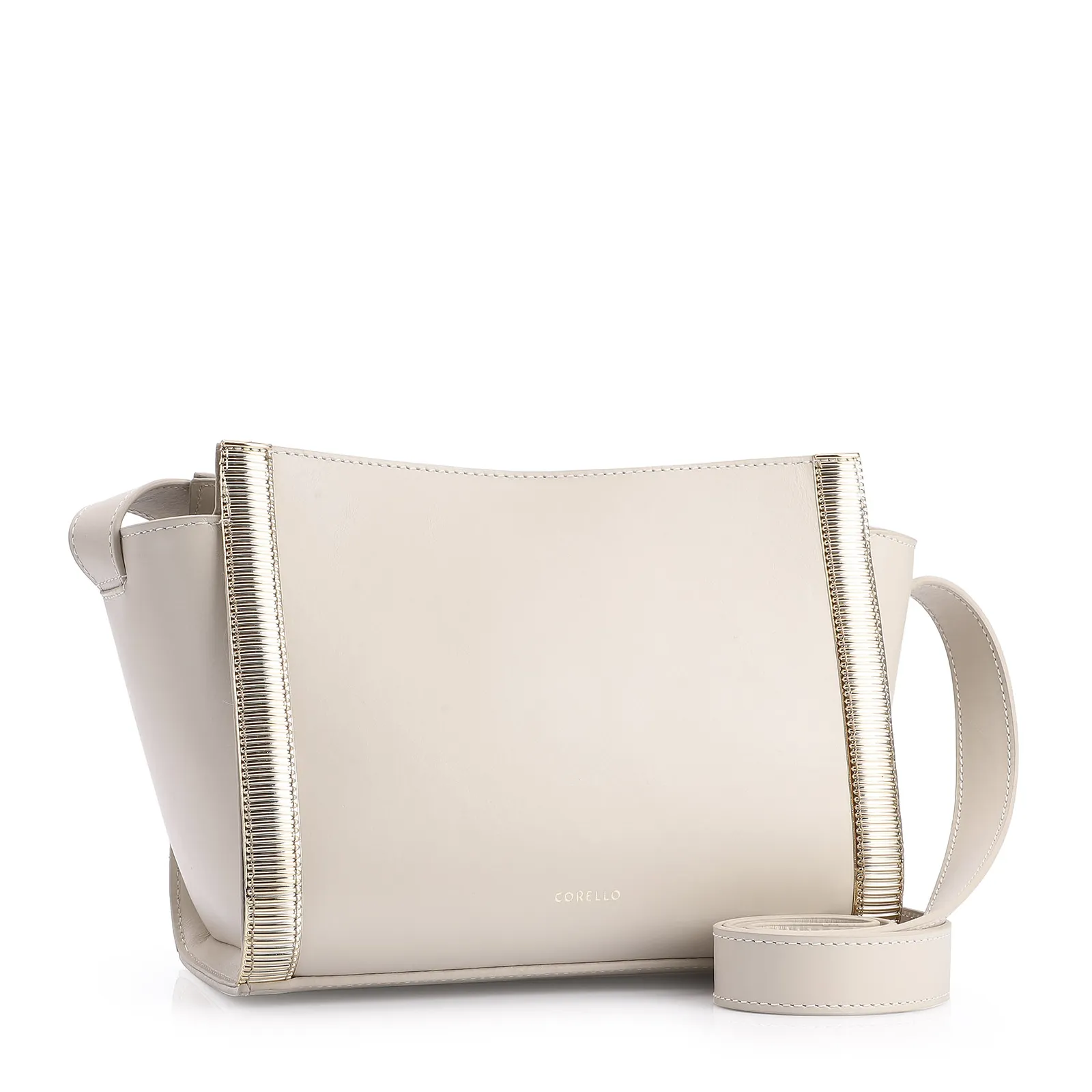 Bolsa Transversal Couro Off White