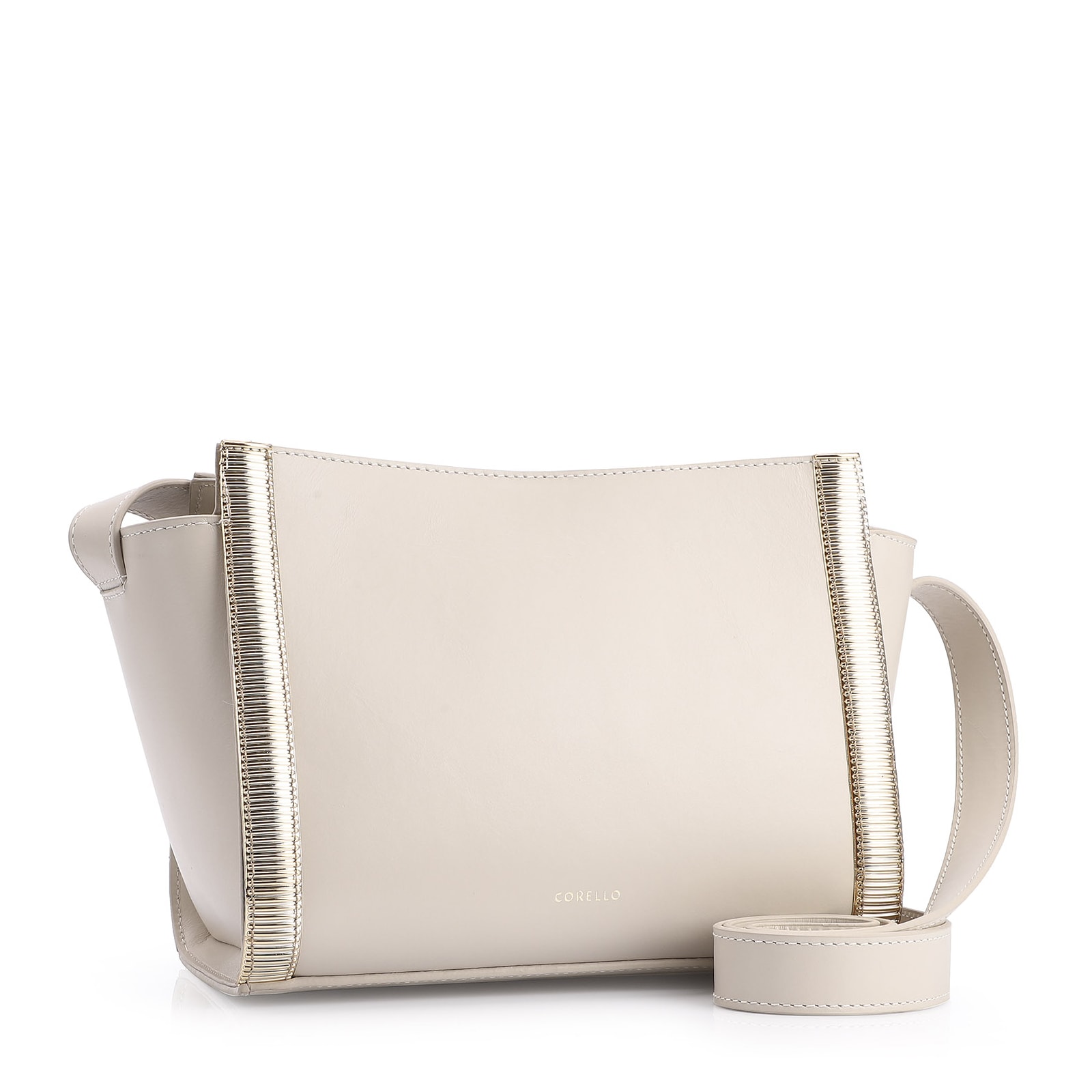 Bolsa Transversal Couro Off White