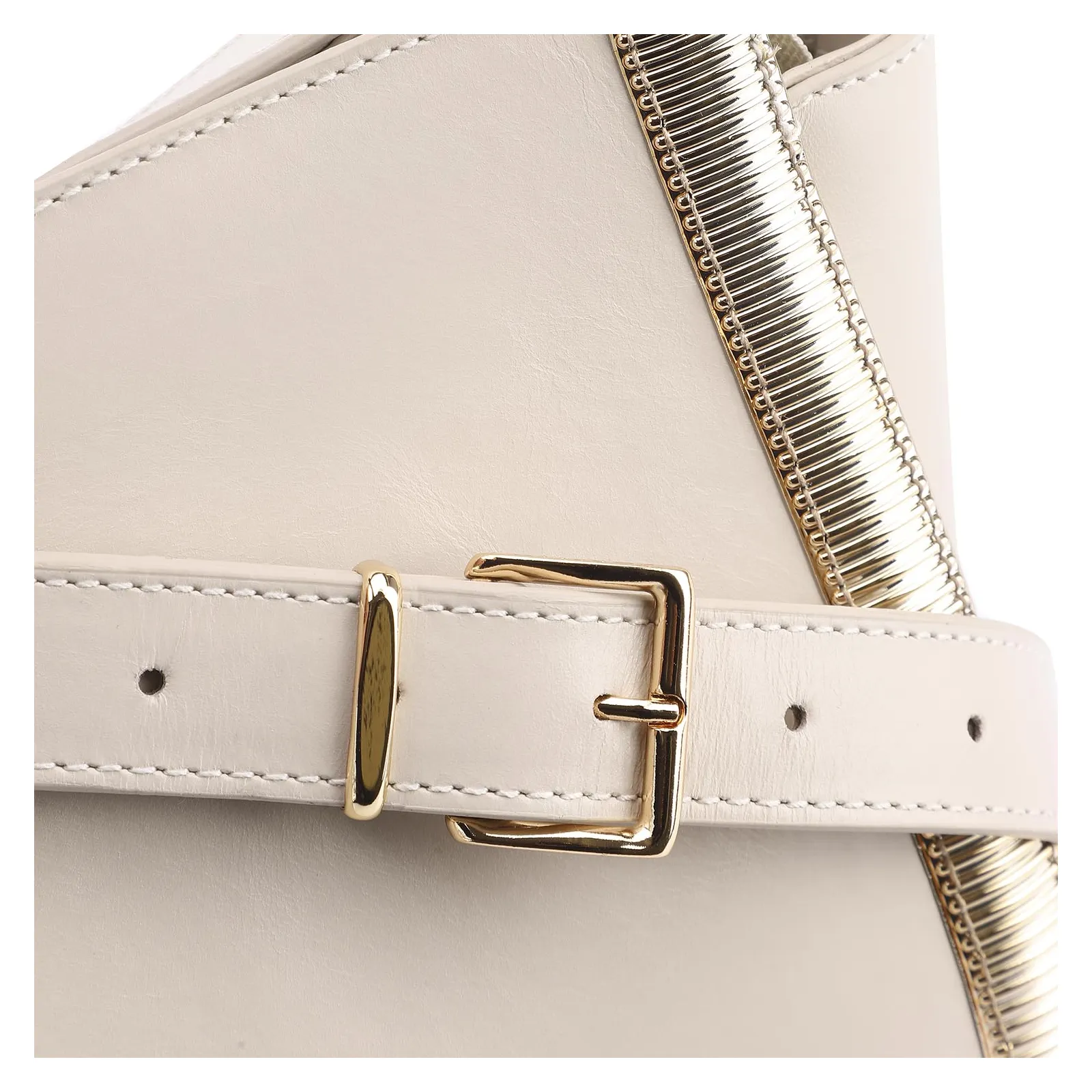 Bolsa Transversal Couro Off White