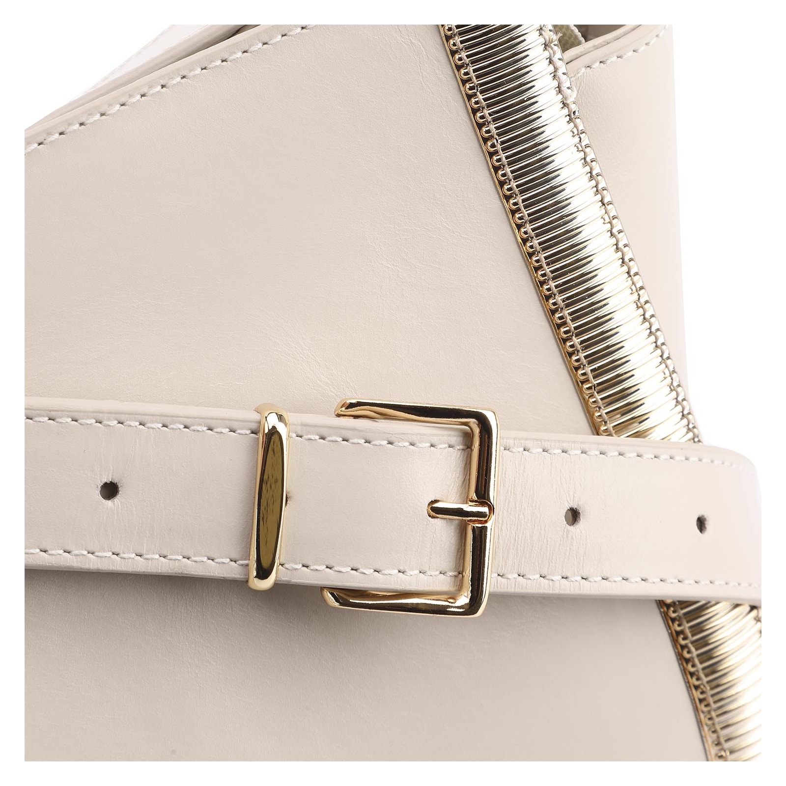Bolsa Transversal Couro Off White