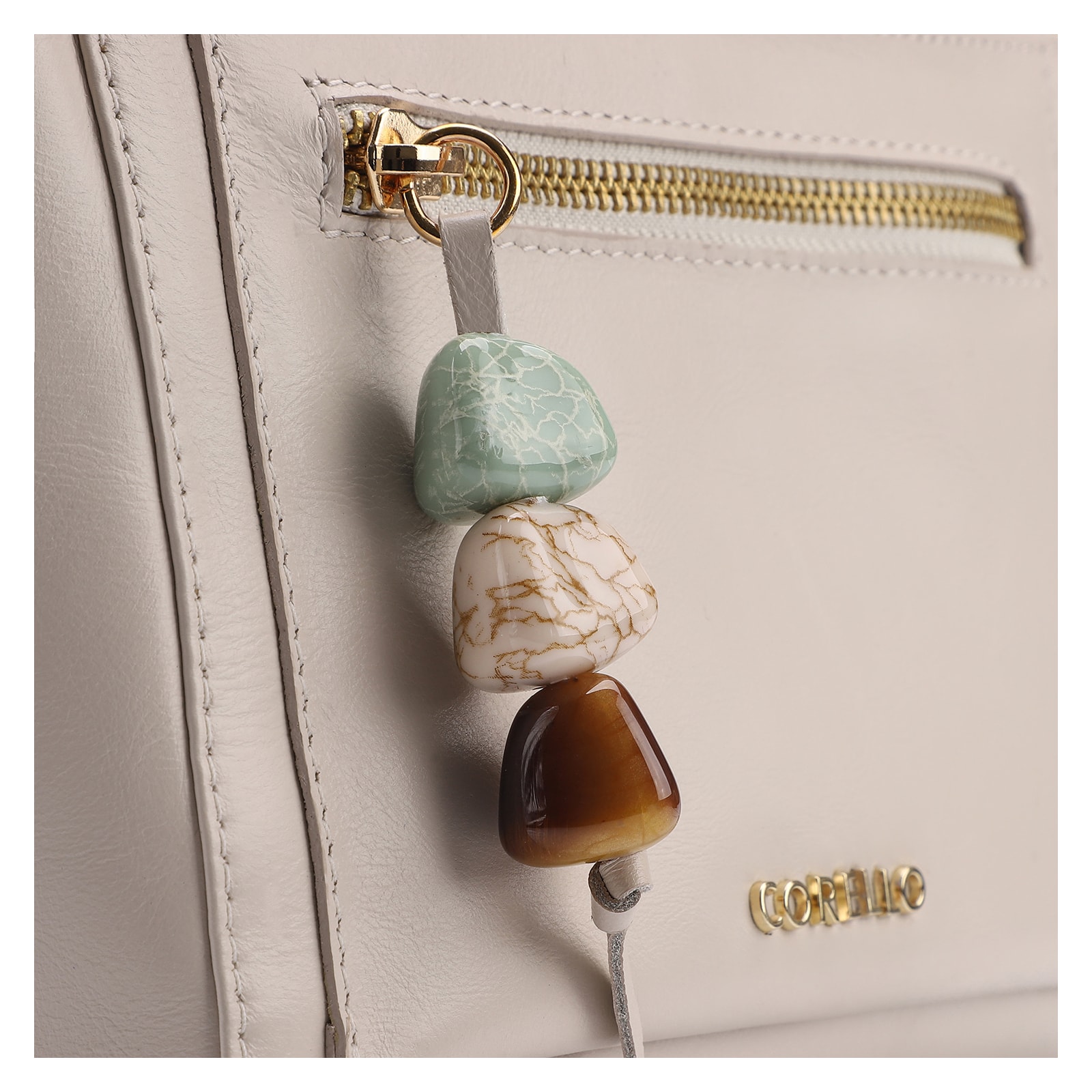 Bolsa Transversal Couro Off White