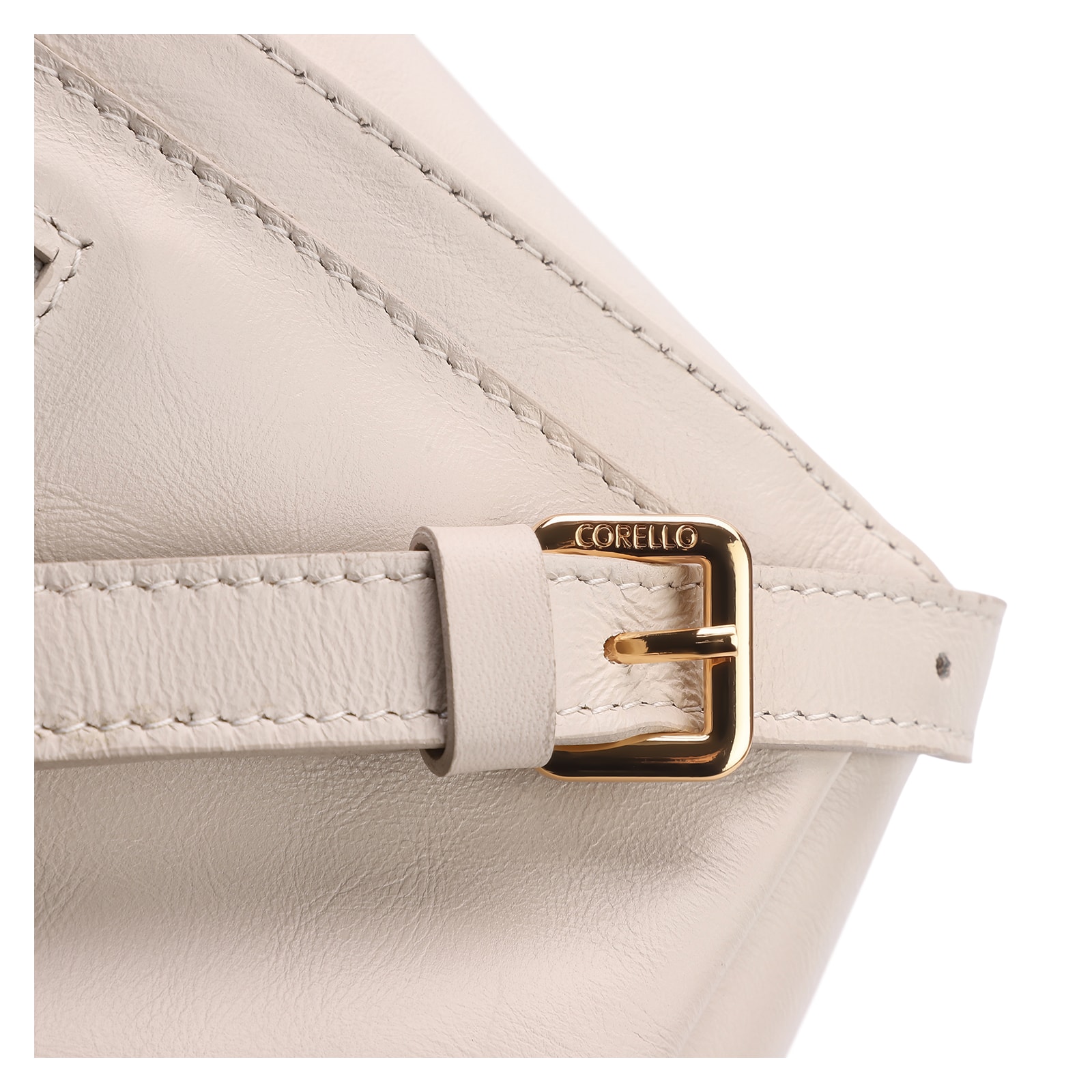 Bolsa Transversal Couro Off White