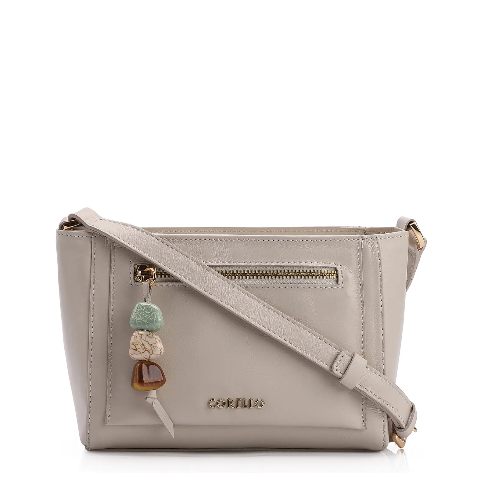 Bolsa Transversal Couro Off White