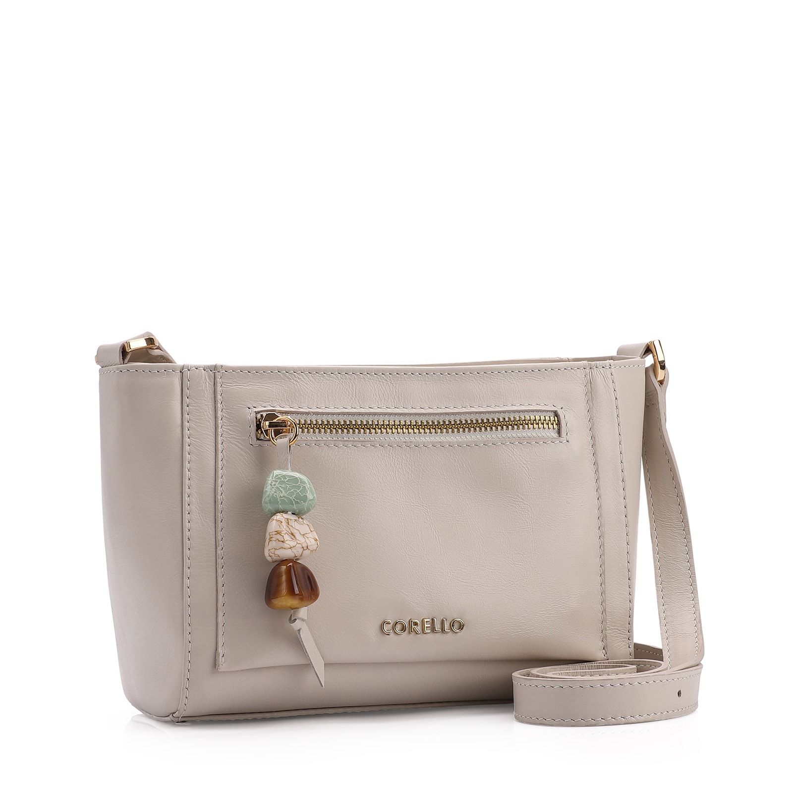 Bolsa Transversal Couro Off White