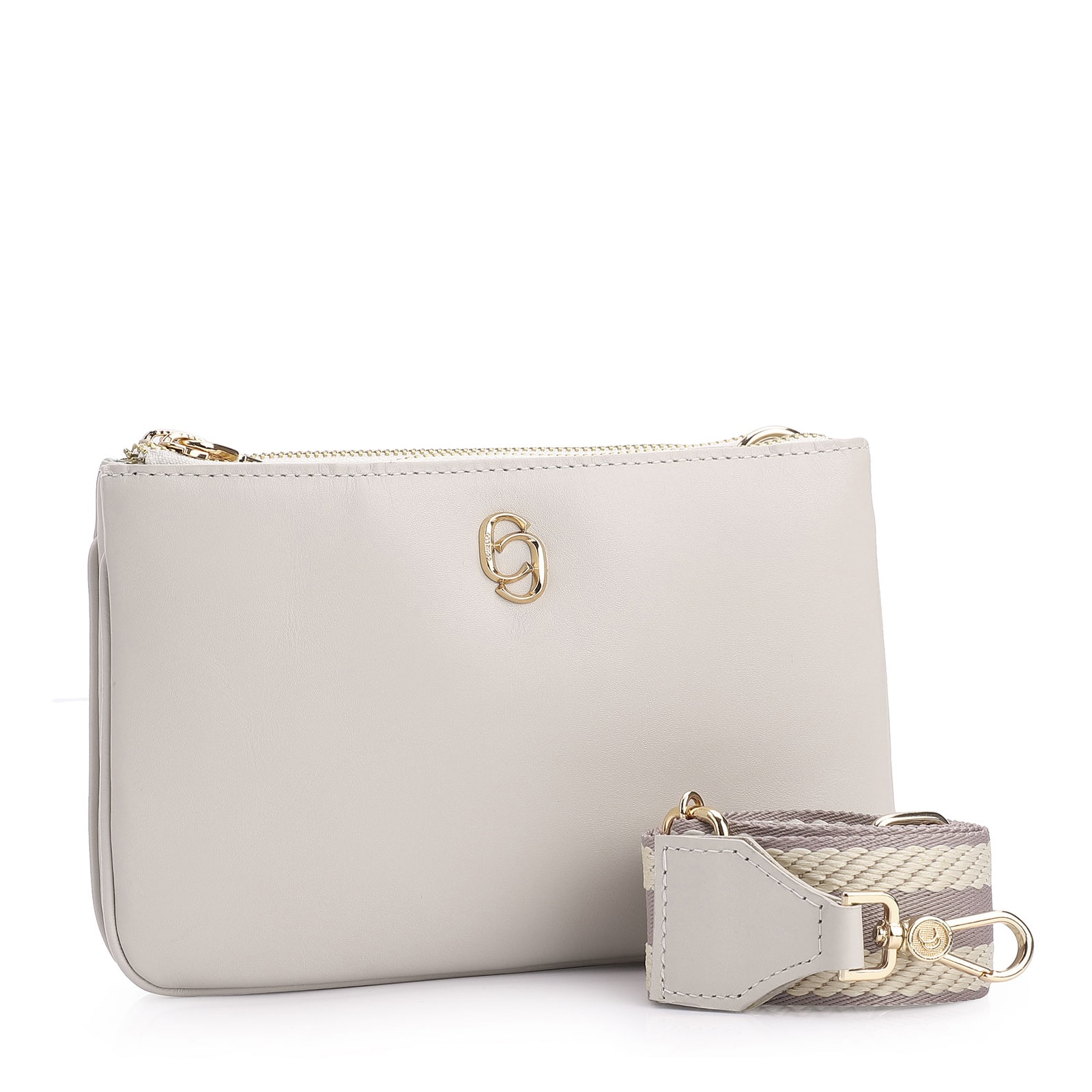 Bolsa Transversal Couro Off White