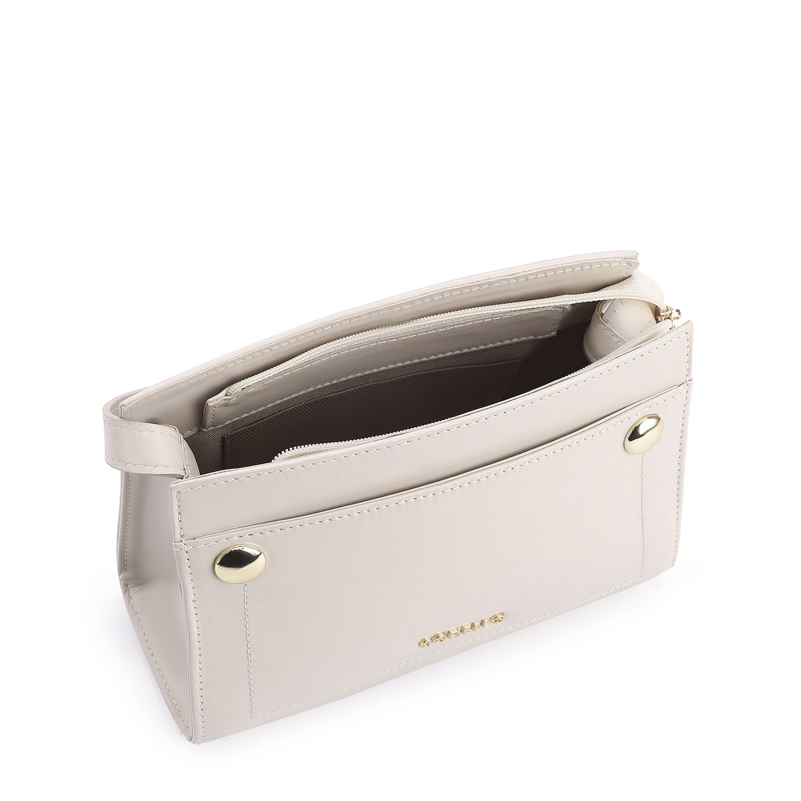 Bolsa Transversal Couro Off White